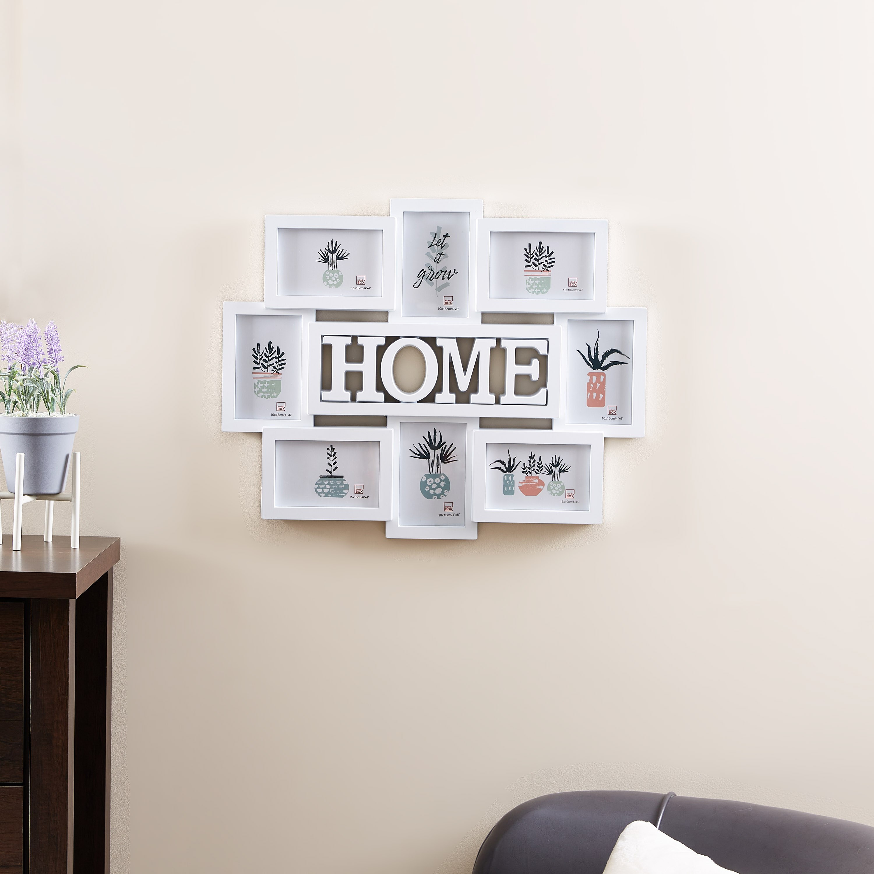 برواز صور مجمعة لـ 8 صورة مع زينة نصية-hbxkidsandyouth-walldecor-photoframes-image-1