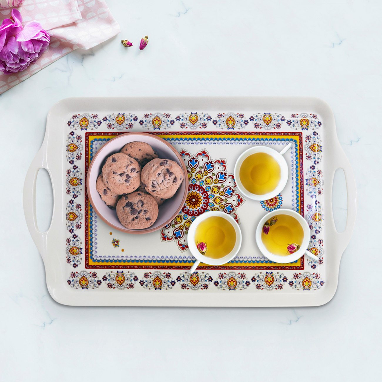 صينية تقديم بطبعات أزهار ومقابض-hbxhomeware-hbxkitchen-image-1