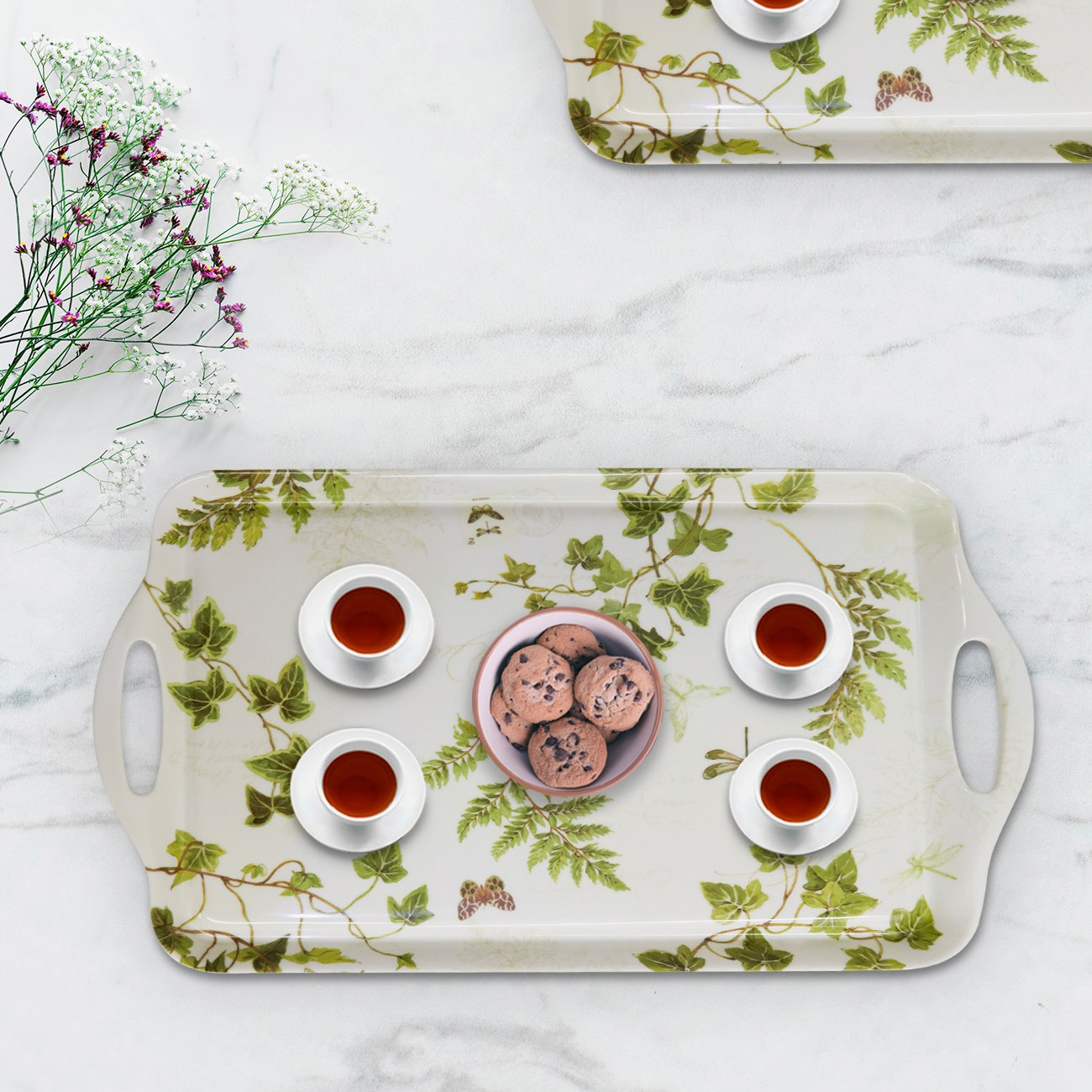 Leaf Motif Printed Serving Tray-hbxhomeware-hbxkitchen-image-1