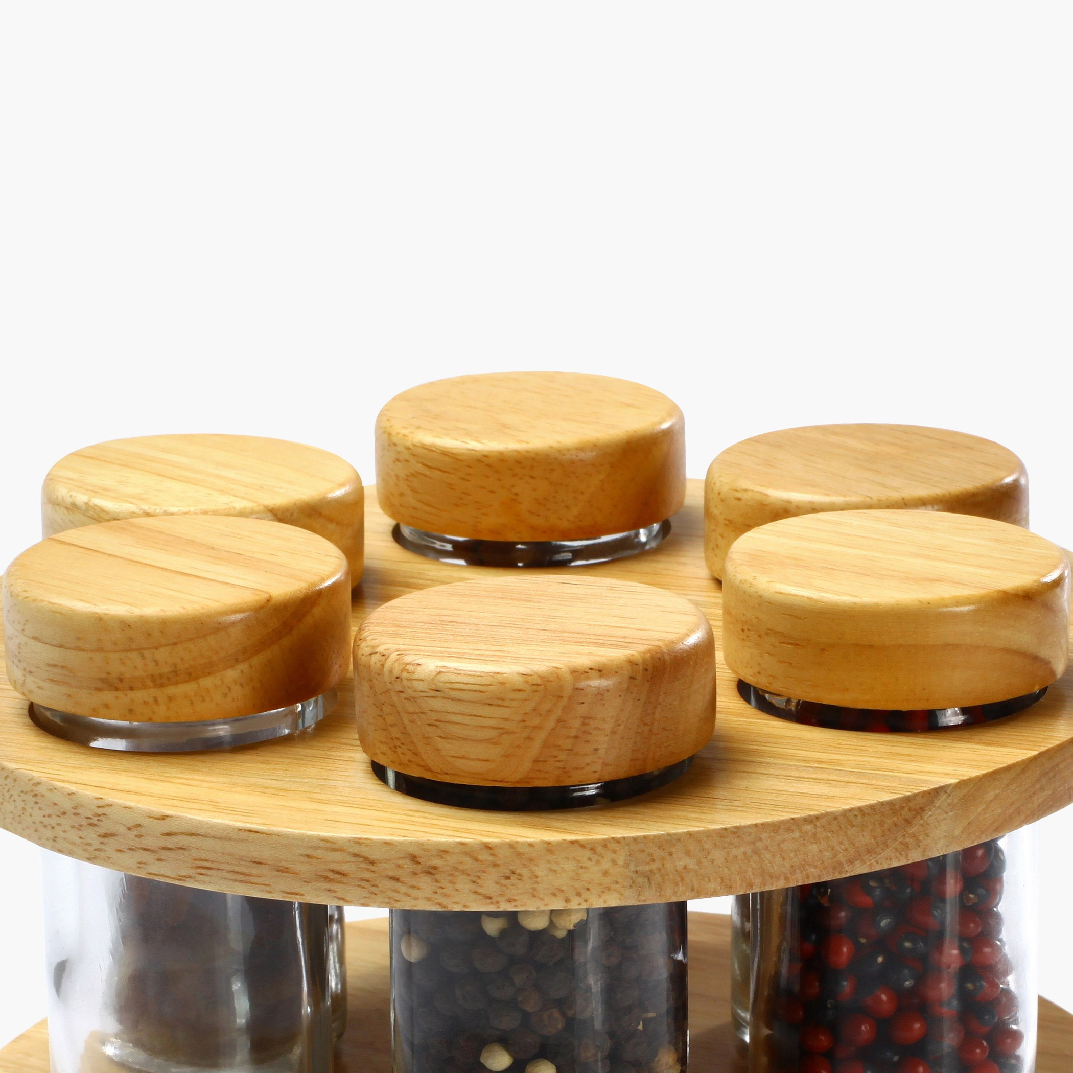 طقم قارورات توابل بغطاء خشبي وحامل من بيلي - 6 قطع-hbxhomeware-hbxkitchen-image-3