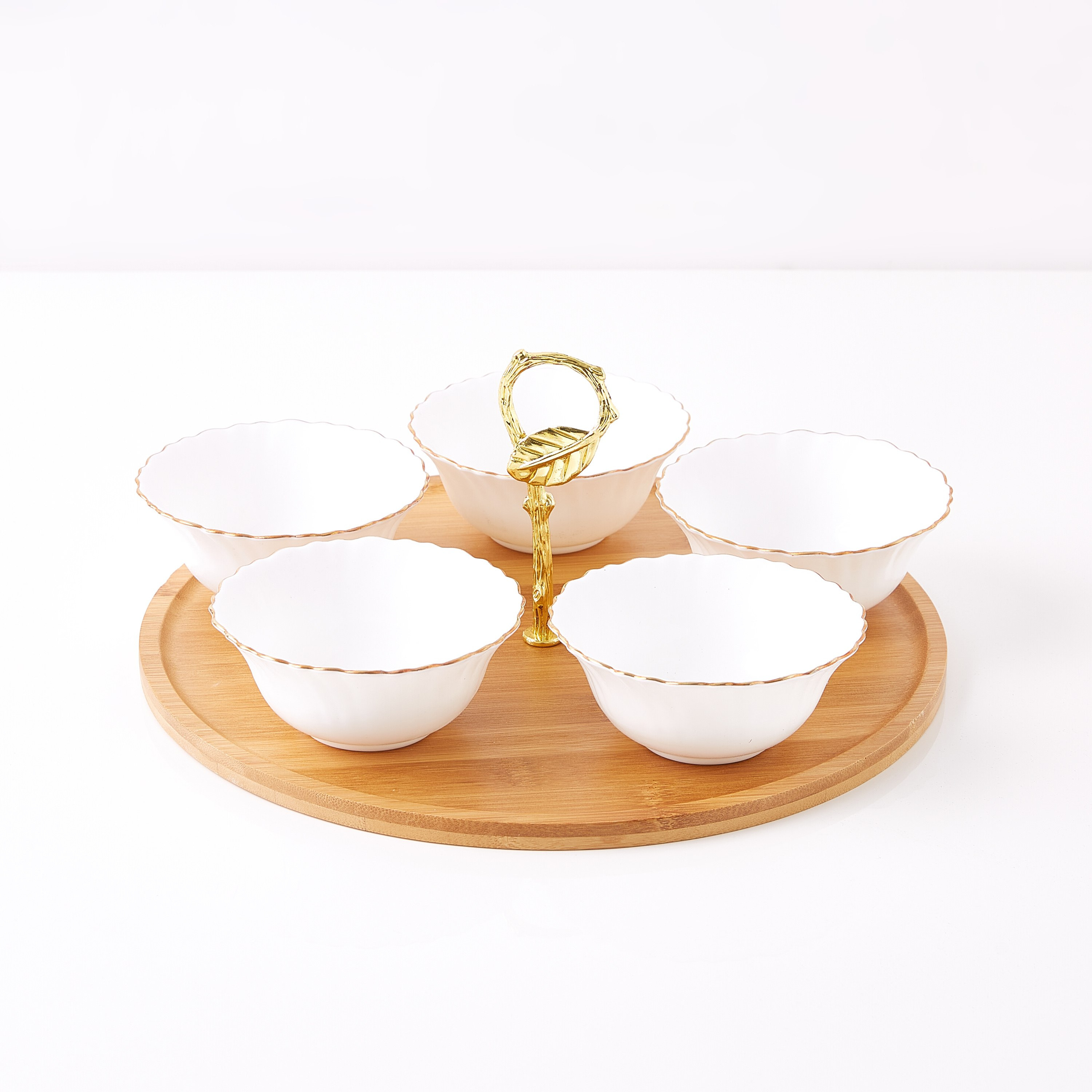 طقم أوعية بورسلين 5 قطع وحامل من الخيرزان من أوبلوير-hbxdecorandfurnishings-tabletop-serveware-image-5