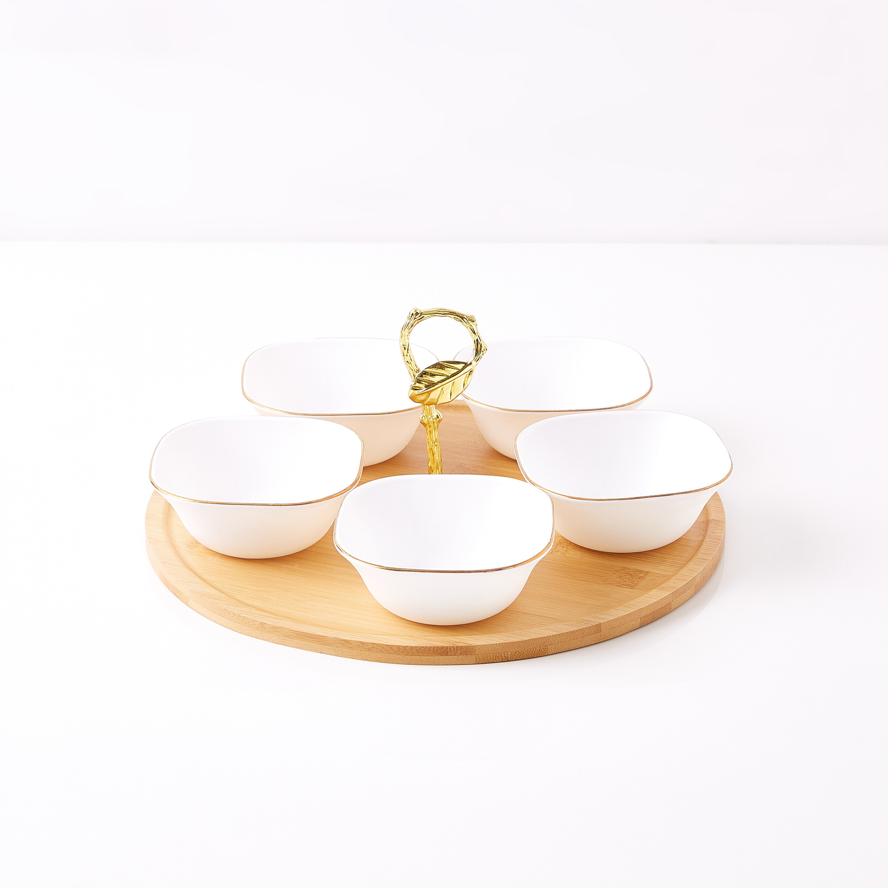 طقم أوعية تقديم بورسلين 5 قطع وحامل من الخيرزان من أوبلوير-hbxdecorandfurnishings-tabletop-serveware-image-5