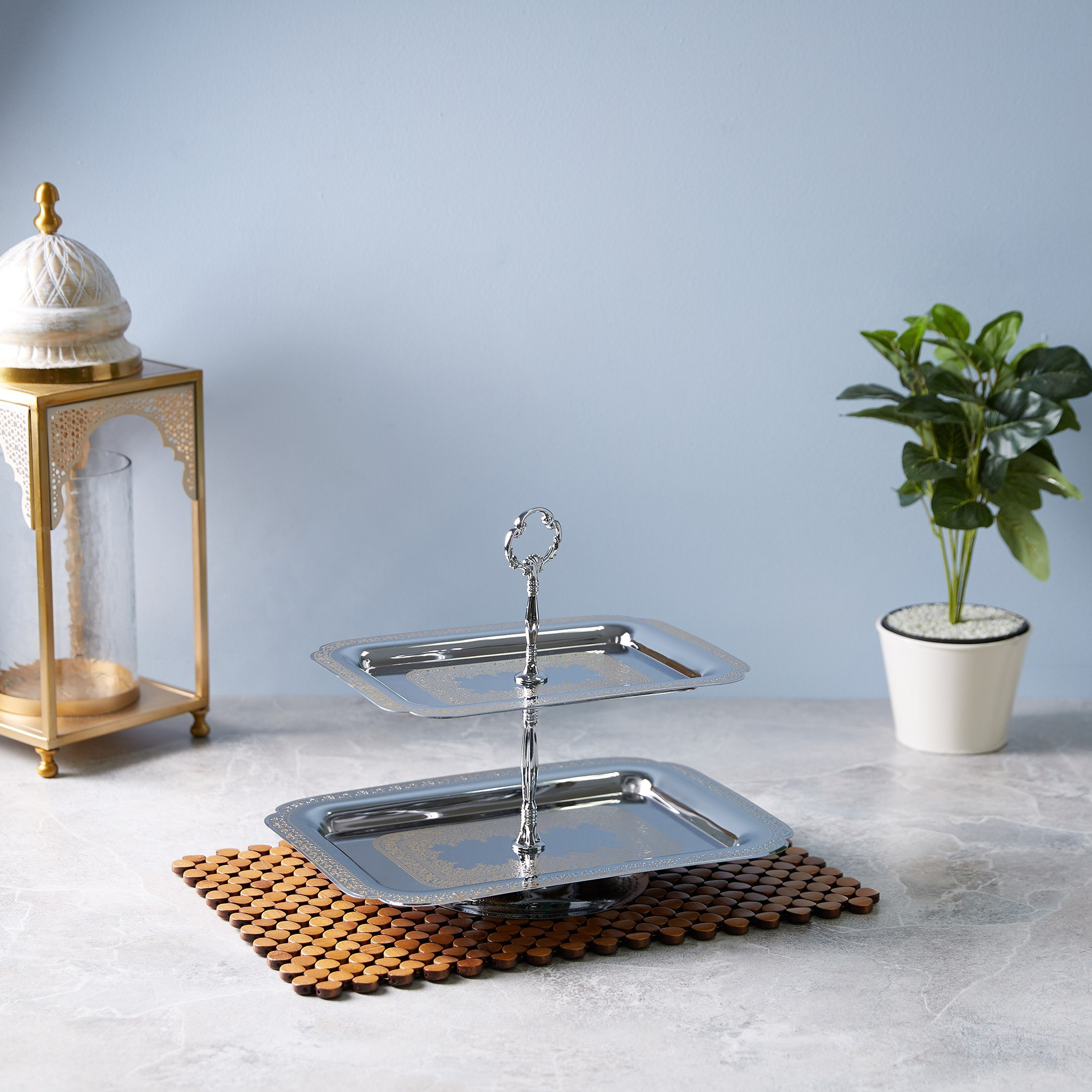 Festive 2-Tier Rectangular Cake Platter-hbxdecorandfurnishings-tabletop-serveware-image-3
