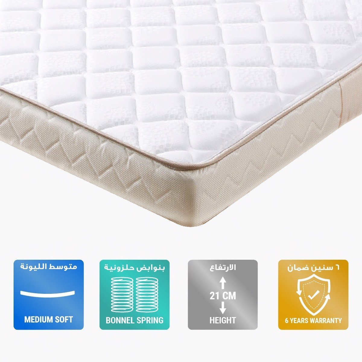 مرتبة مزدوجة بنوابض و جدار إسفنجي من آي أورثو - 120x200x21 سم-hbxfurniture-mattresses-twin-image-1