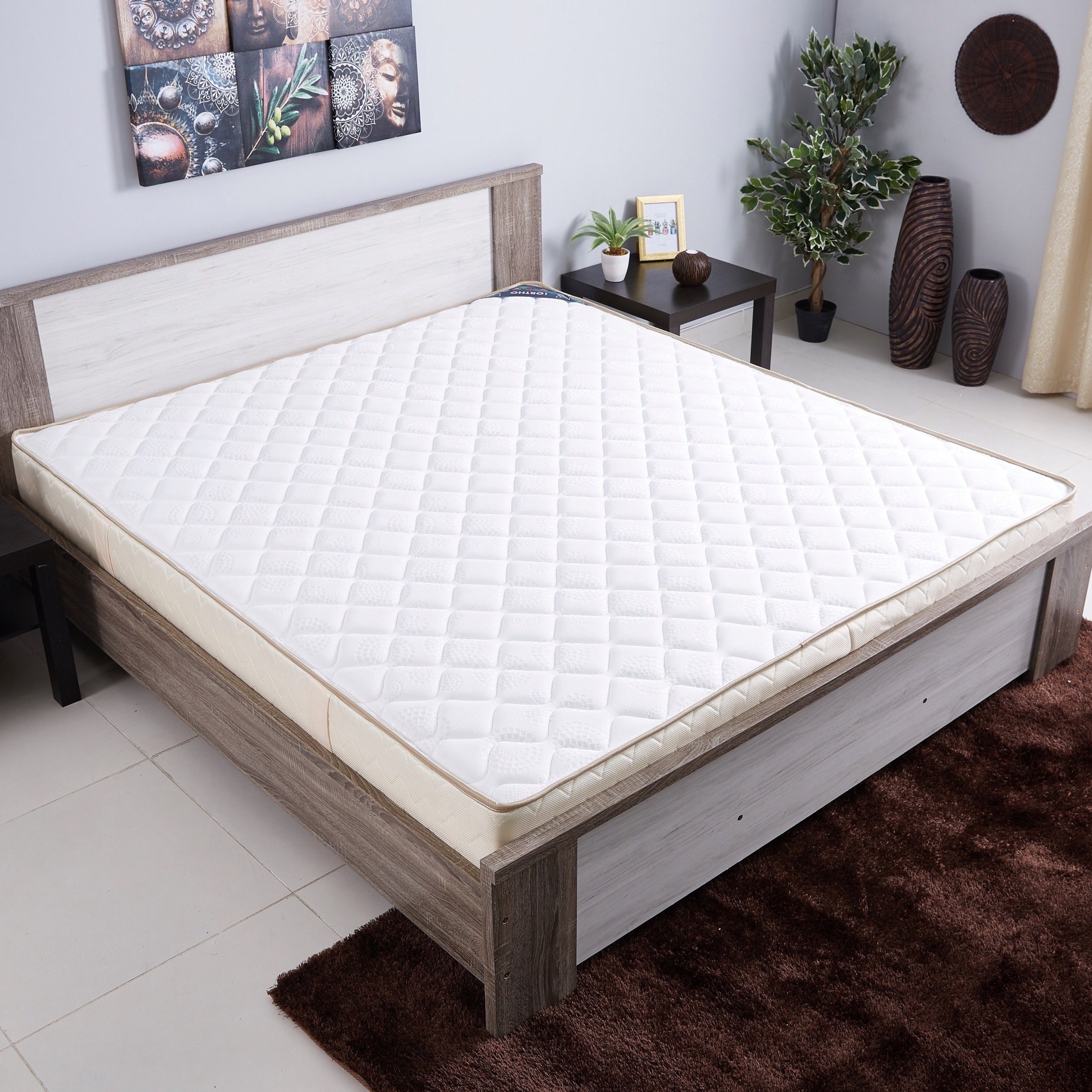 مرتبة كينج بنوابض وجدار اسفنجي من آي أورثو - 180x200x21 سم-hbxfurniture-mattresses-king-image-2