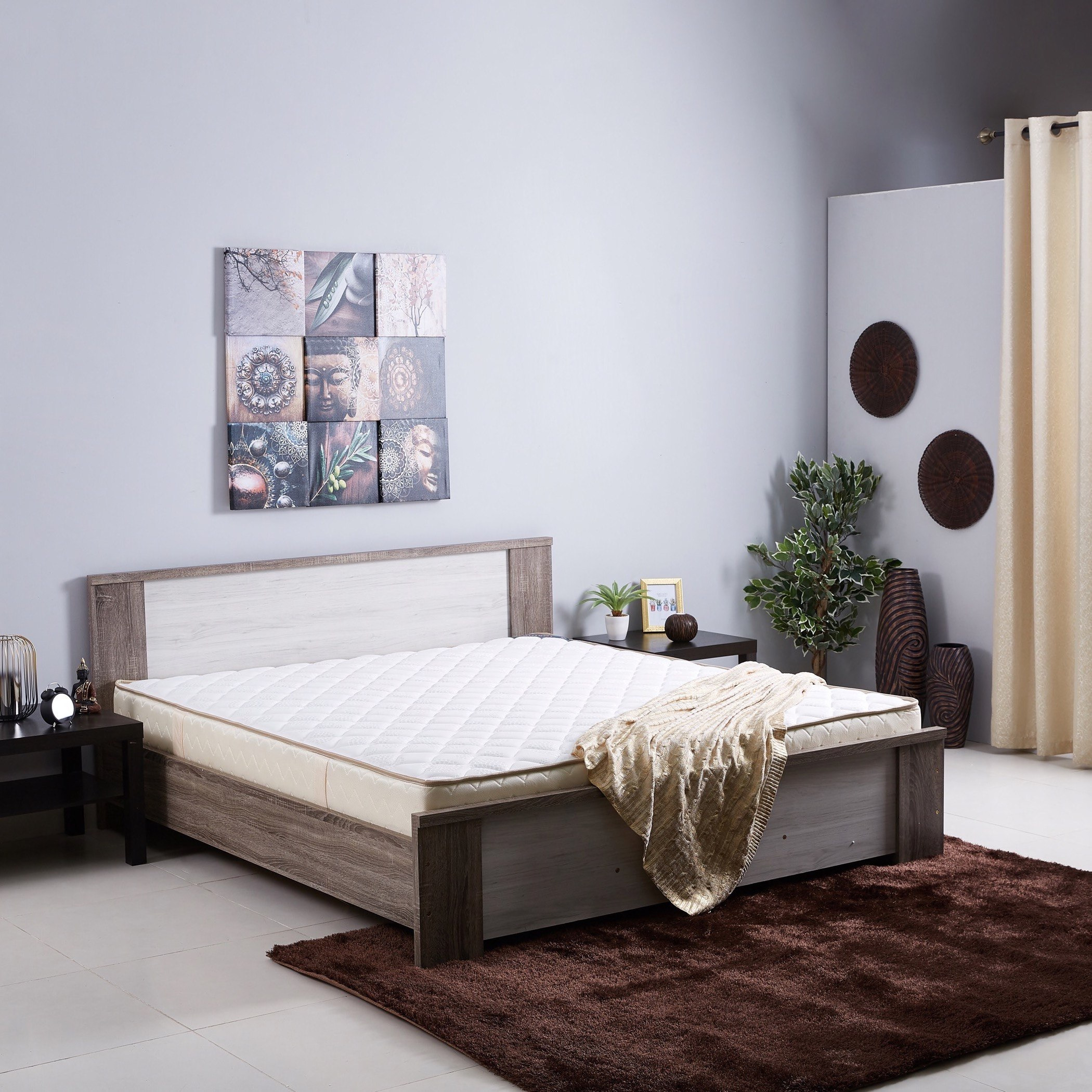 مرتبة كينج بنوابض وجدار اسفنجي من آي أورثو - 180x200x21 سم-hbxfurniture-mattresses-king-image-4