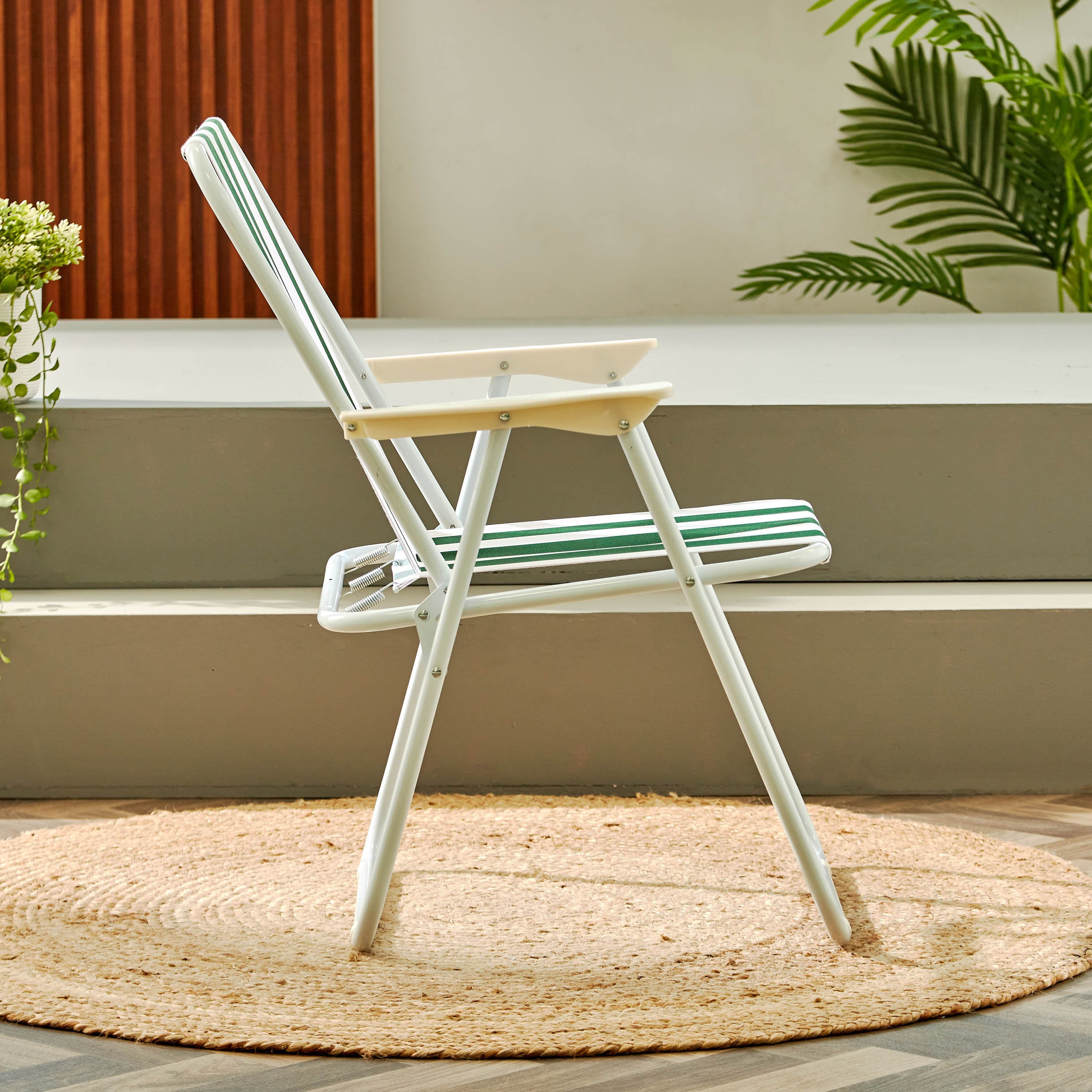 كرسي مقلم قابل للطي من باتيو - ألوان متنوعة-hbxfurniture-outdoor-swingsandchairs-image-2