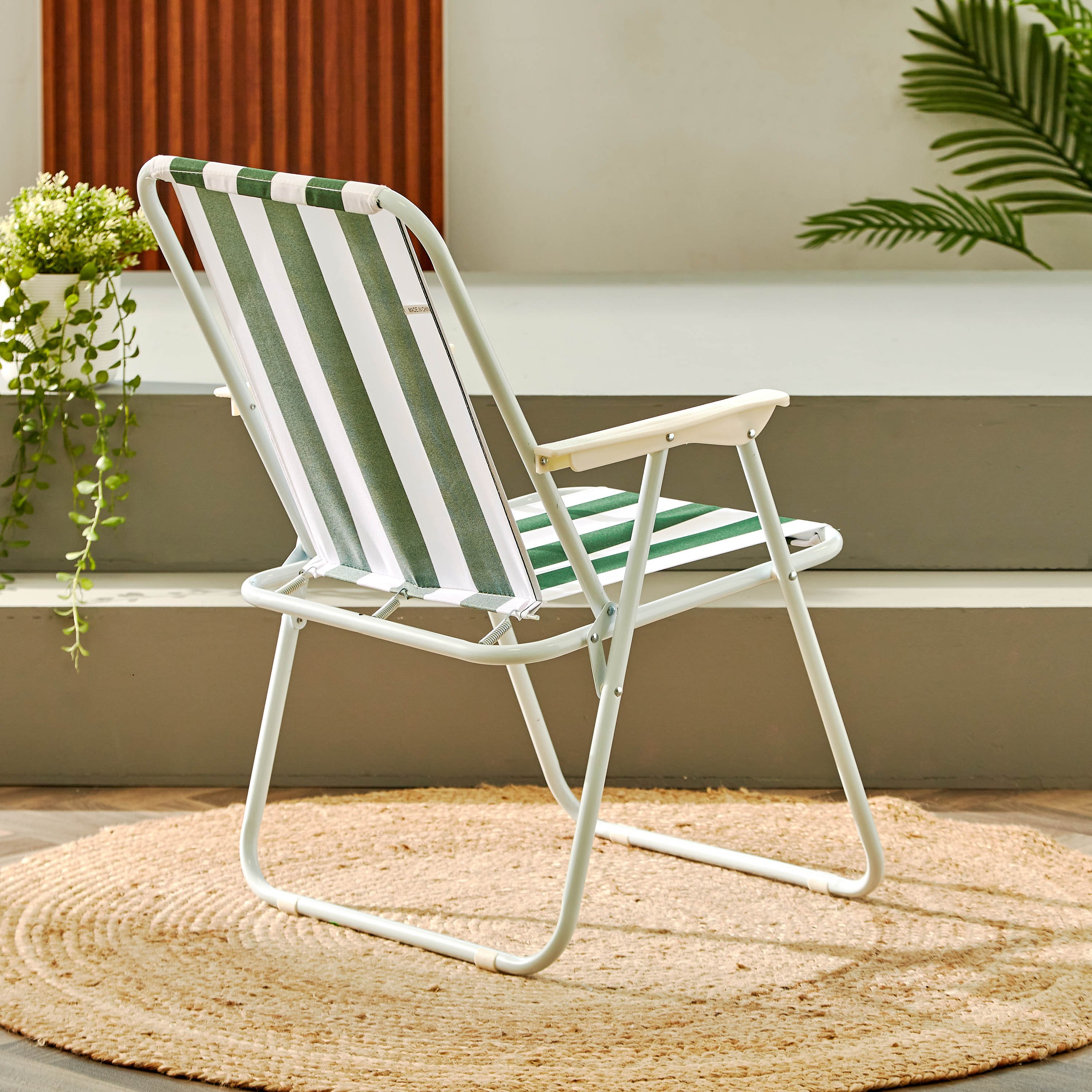 كرسي مقلم قابل للطي من باتيو - ألوان متنوعة-hbxfurniture-outdoor-swingsandchairs-image-3