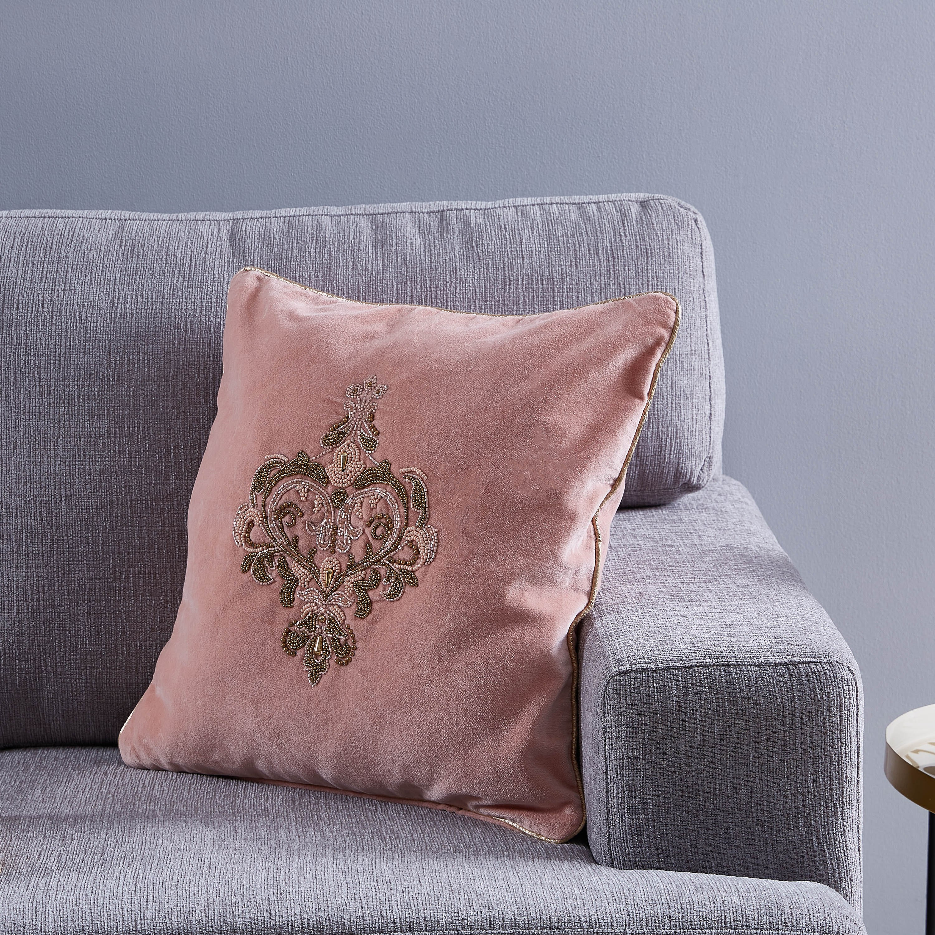 Almora Embellished Filled Cushion - 45x45 cm-hbxlivingroom-furnishings-cushionsandcovers-filledcushions-image-1