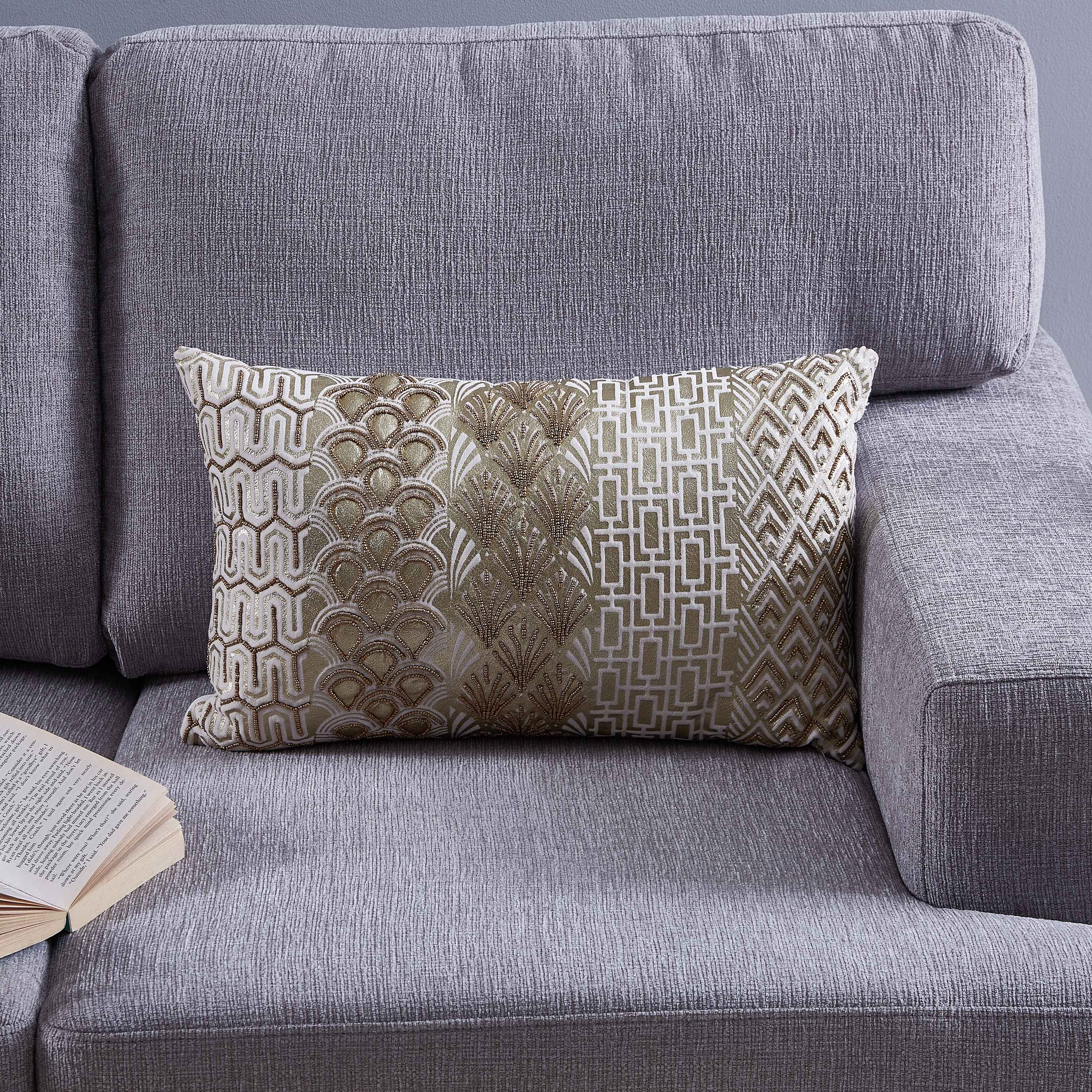 Kirsto Textured Velvet Cushion - 30x50 cm-hbxlivingroom-furnishings-cushionsandcovers-filledcushions-image-1