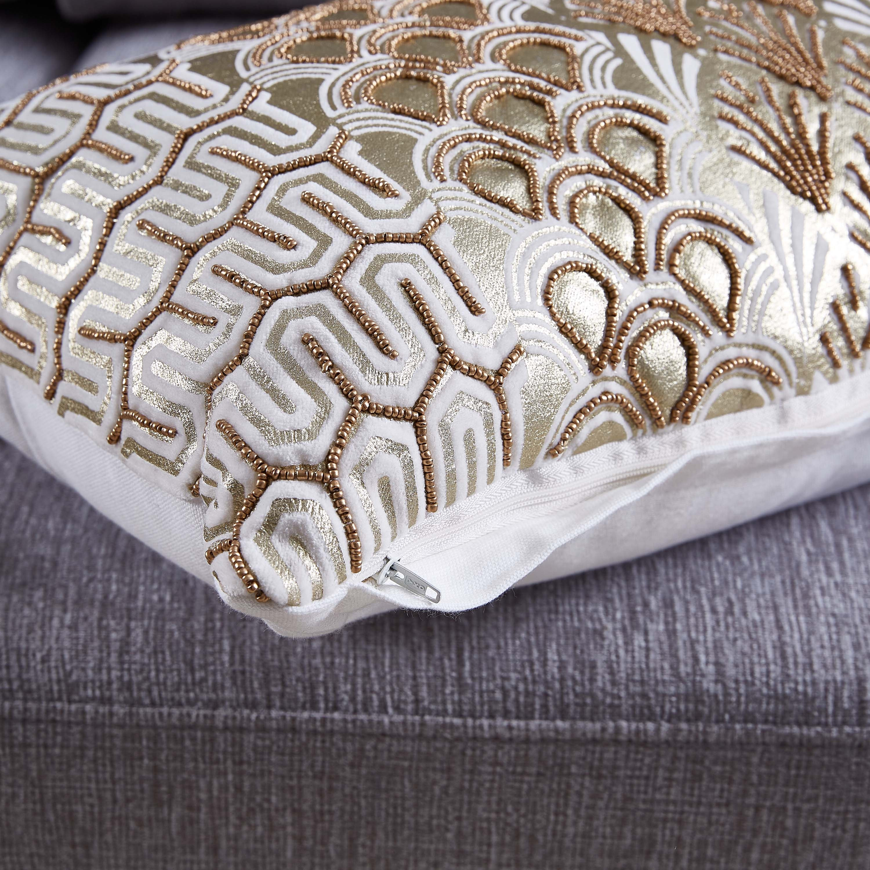 Kirsto Textured Velvet Cushion - 30x50 cm-hbxlivingroom-furnishings-cushionsandcovers-filledcushions-image-3