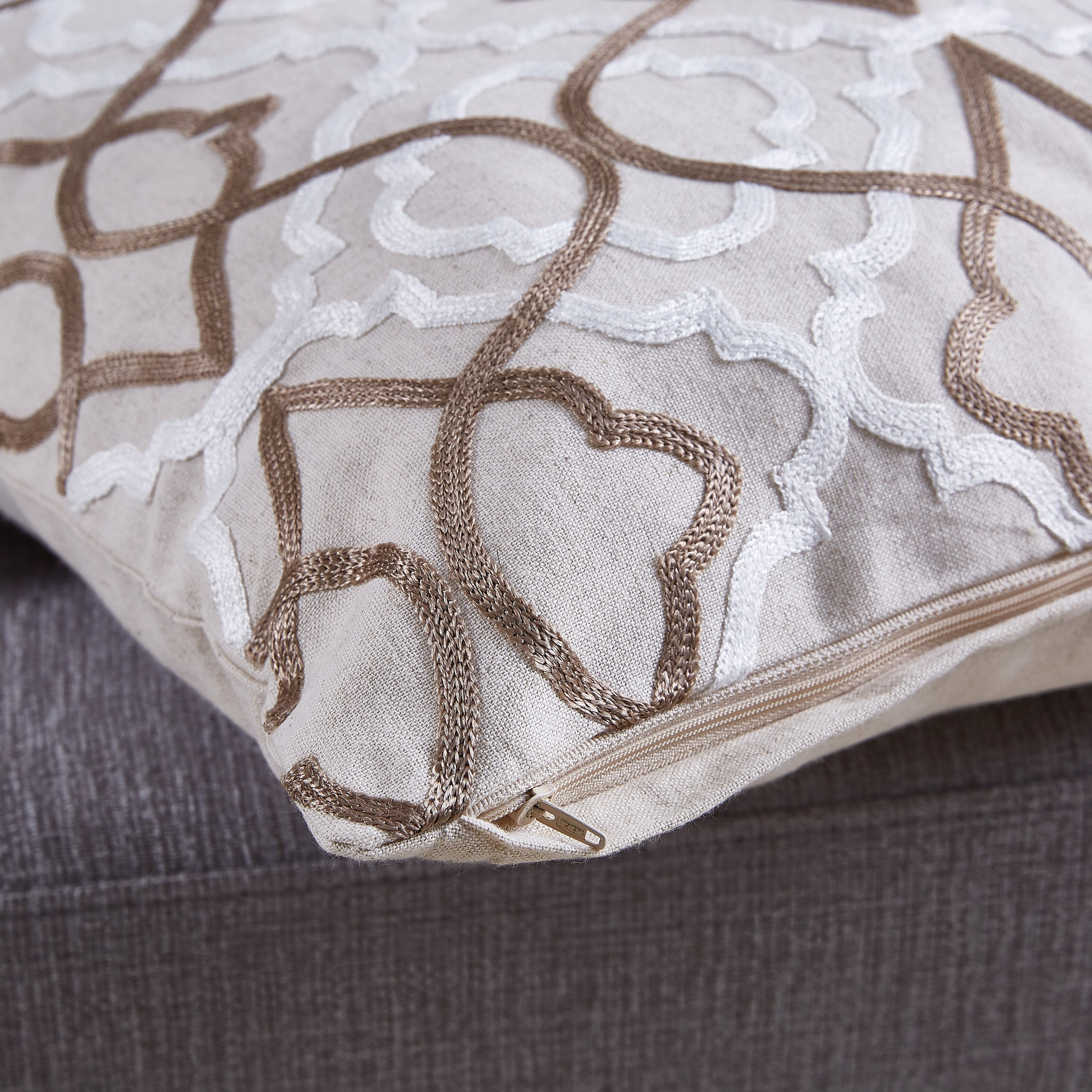 Kazi Embroidered Cotton Cushion Cover - 45x45 cm-hbxhomeware-cushionsandcovers-cushioncovers-image-2