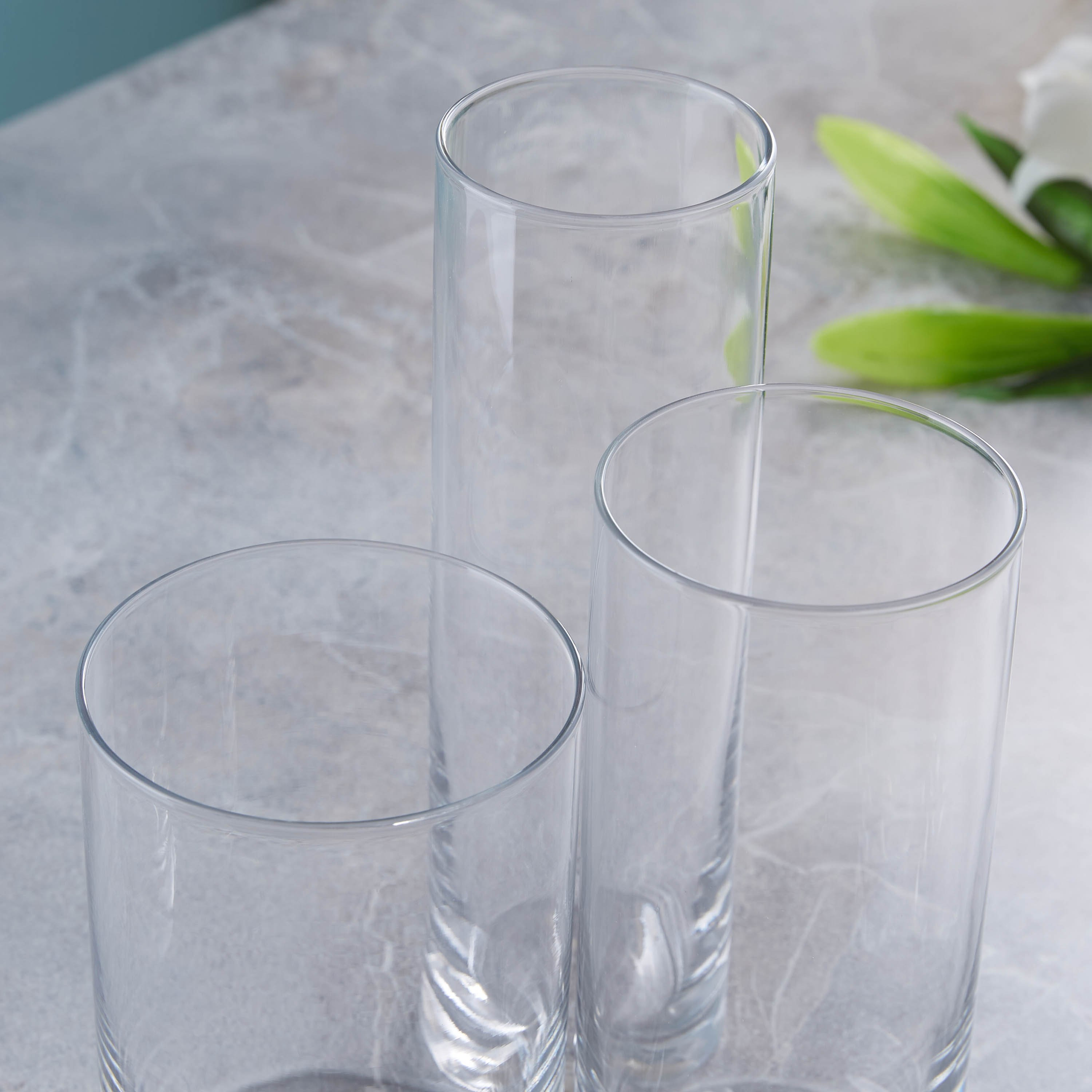 مزهرية زجاجية شفاف بتصميم أسطواني - 3 قطع-hbxbedroom-decorandaccessories-vases-image-2