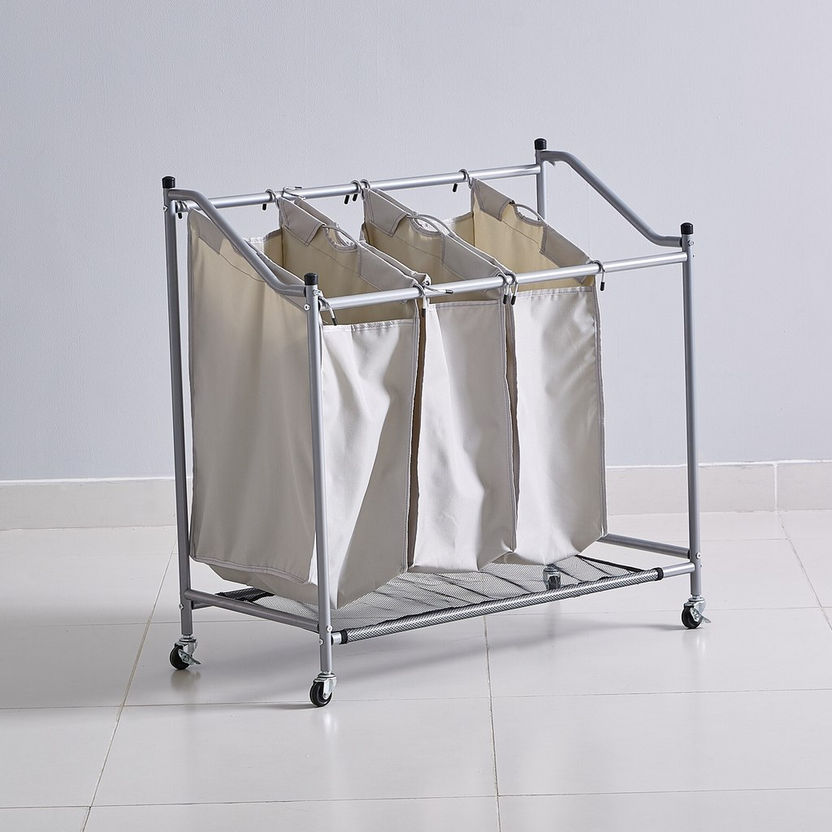 Anna Rolling Laundry Hamper with 3 Compartments-Laundry Hampers-image-5