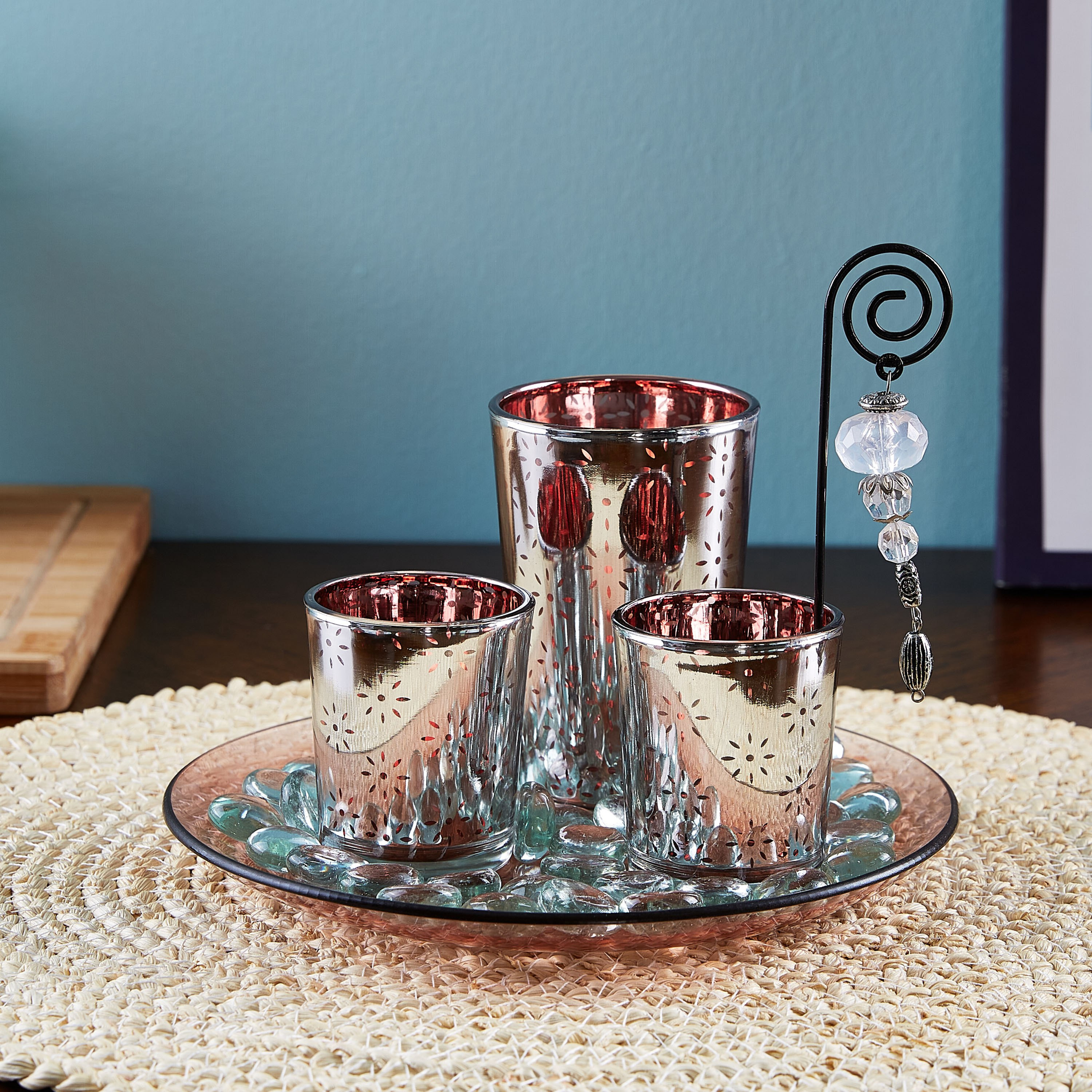 حامل شموع صغيرة مع صحن وحامل من أيدا - طقم من 3قطع-hbxlivingroom-decorandaccessories-candleholders-image-1