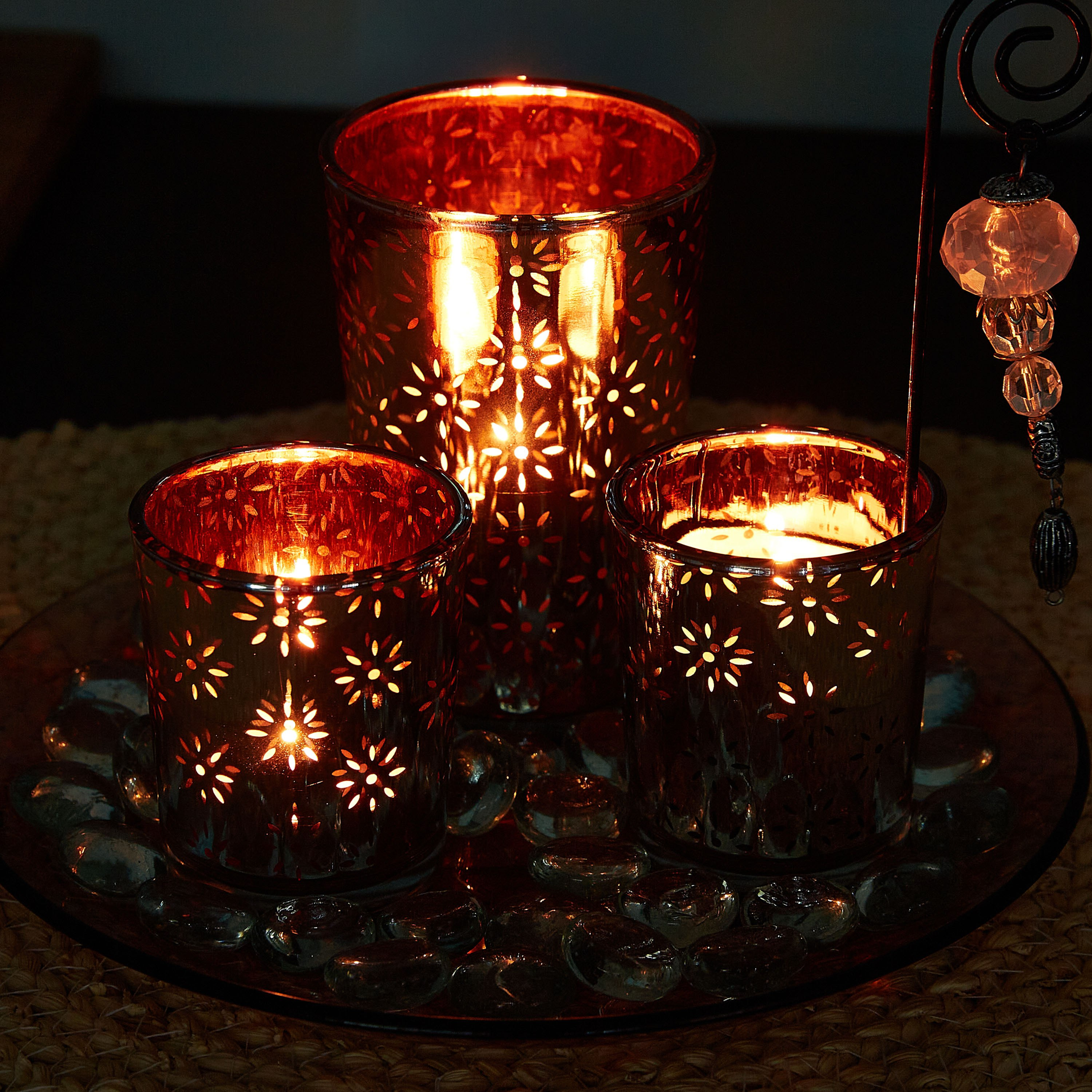 حامل شموع صغيرة مع صحن وحامل من أيدا - طقم من 3قطع-hbxlivingroom-decorandaccessories-candleholders-image-2