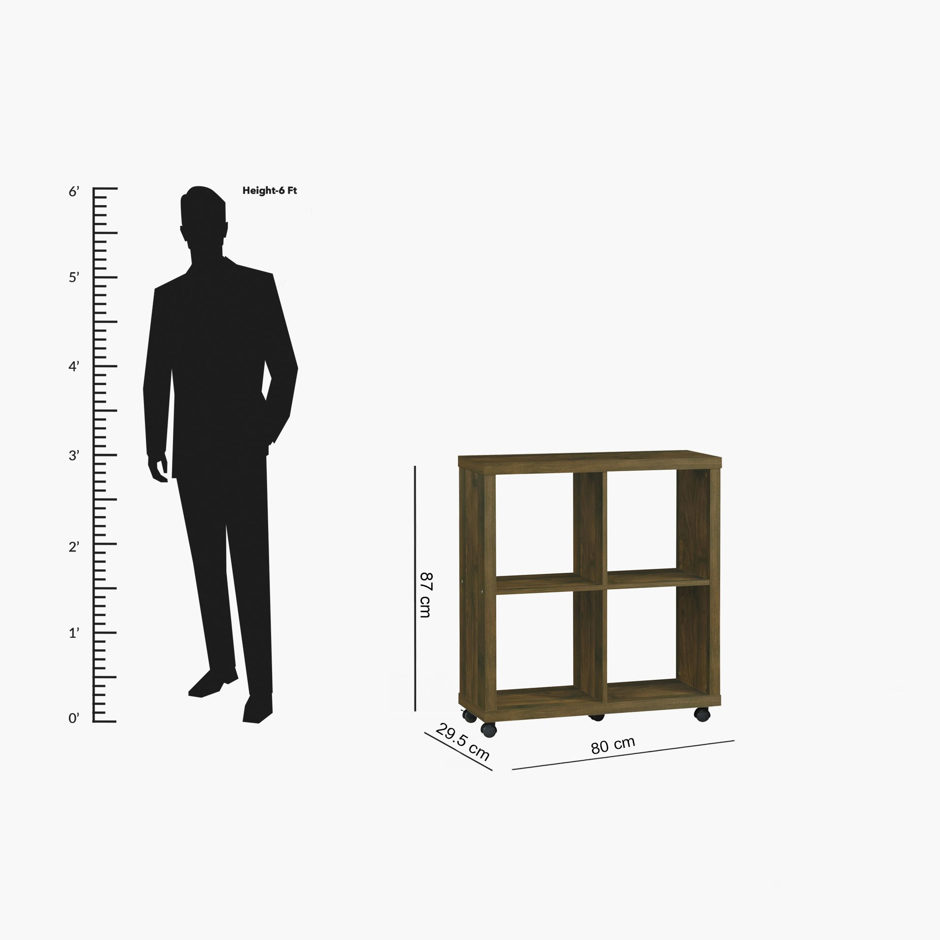 مقسّم 4 مكعبات بعجلات دوارة من كوستاجات سونوما-hbxfurniture-office-bookcases-image-4