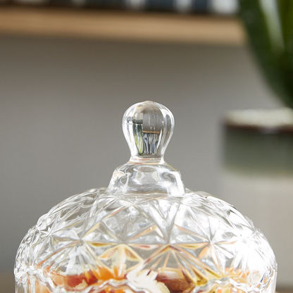 Crystal Cut Candy Bowl with Lid - 10 cms
