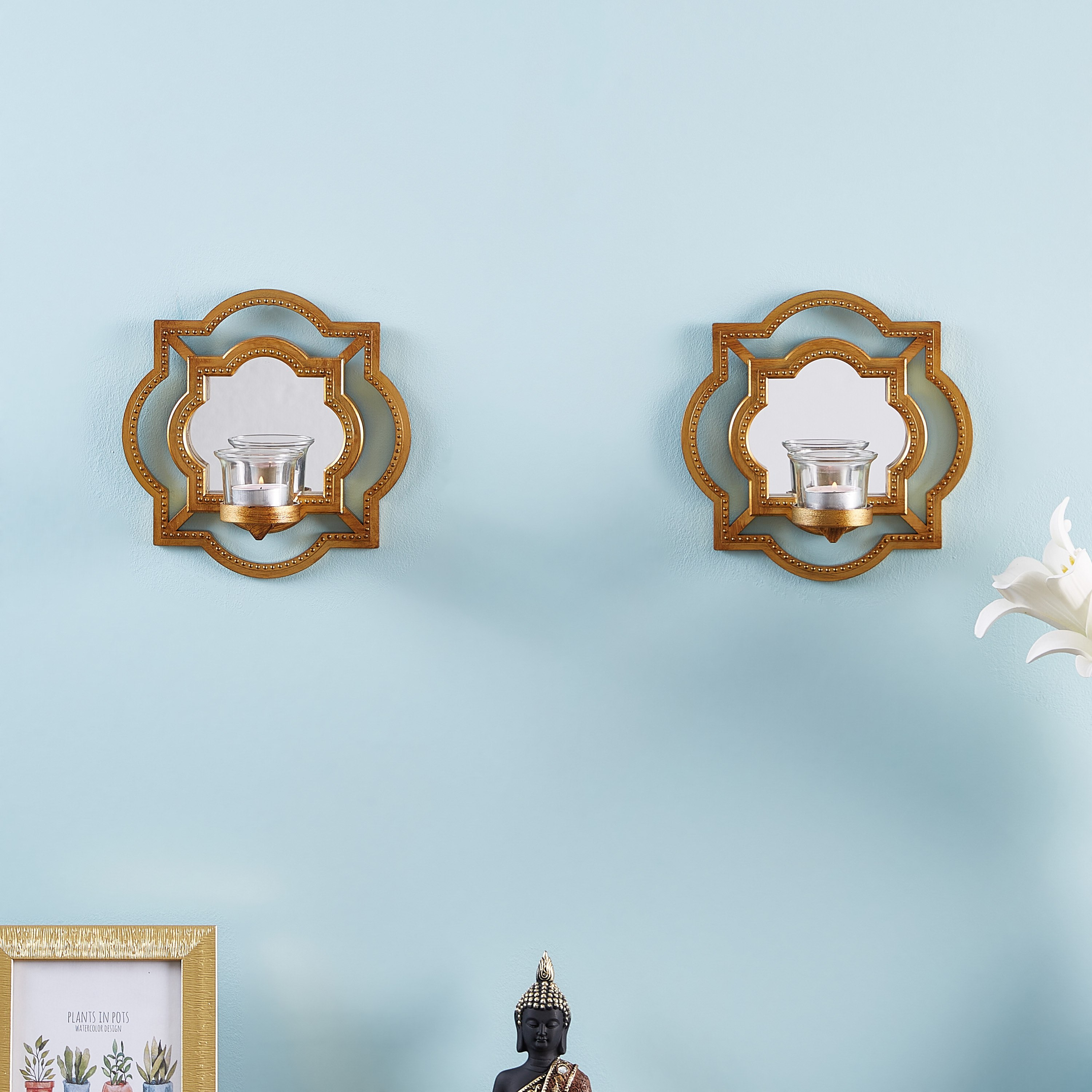 حامل شموع صغيرة جداري من إيدوين - طقم من قطعتين-hbxlivingroom-decorandaccessories-candleholders-image-1