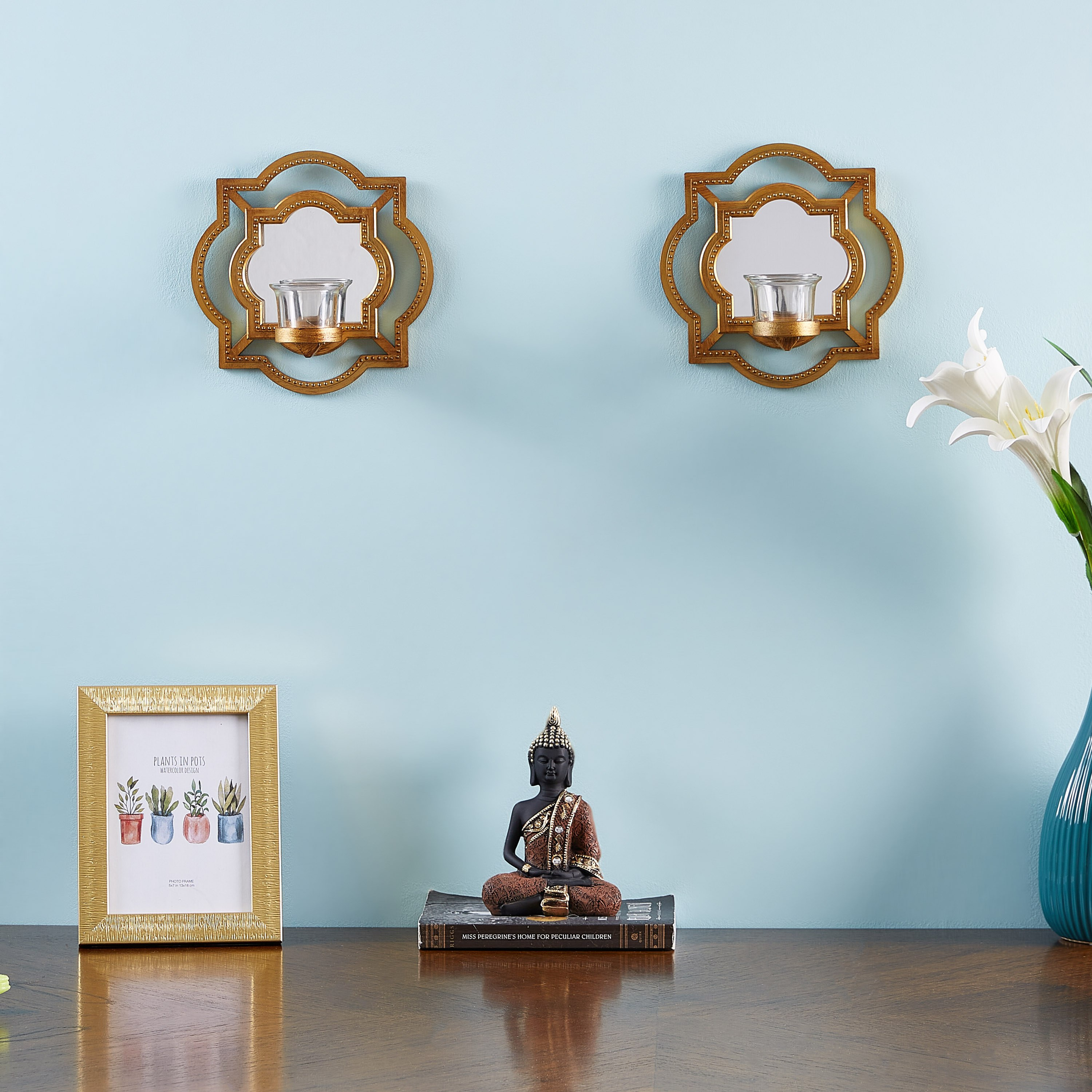 حامل شموع صغيرة جداري من إيدوين - طقم من قطعتين-hbxlivingroom-decorandaccessories-candleholders-image-5