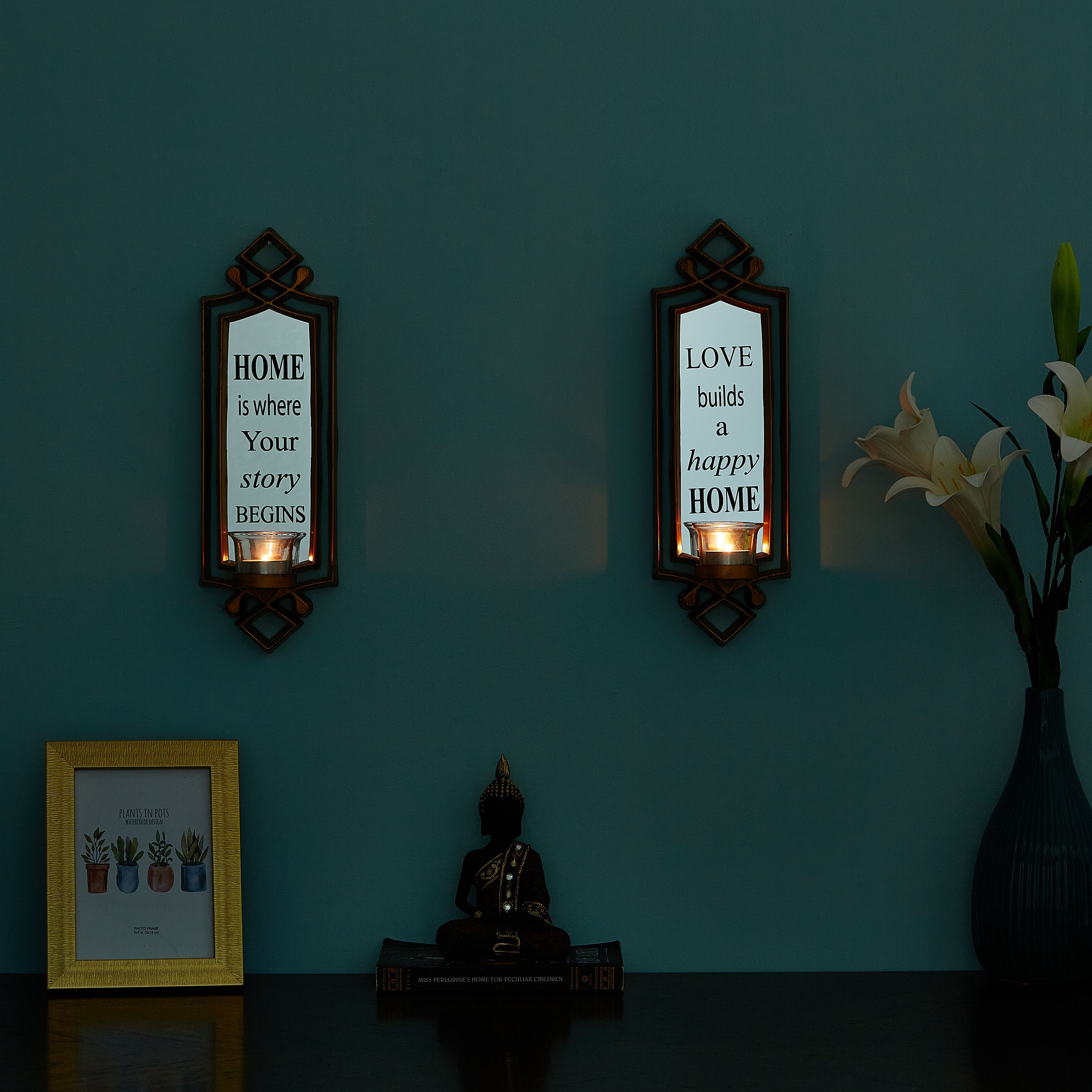 Happy Wall Sconce with Tealight Candle Holder - Set of 2-hbxlivingroom-decorandaccessories-candleholders-image-2