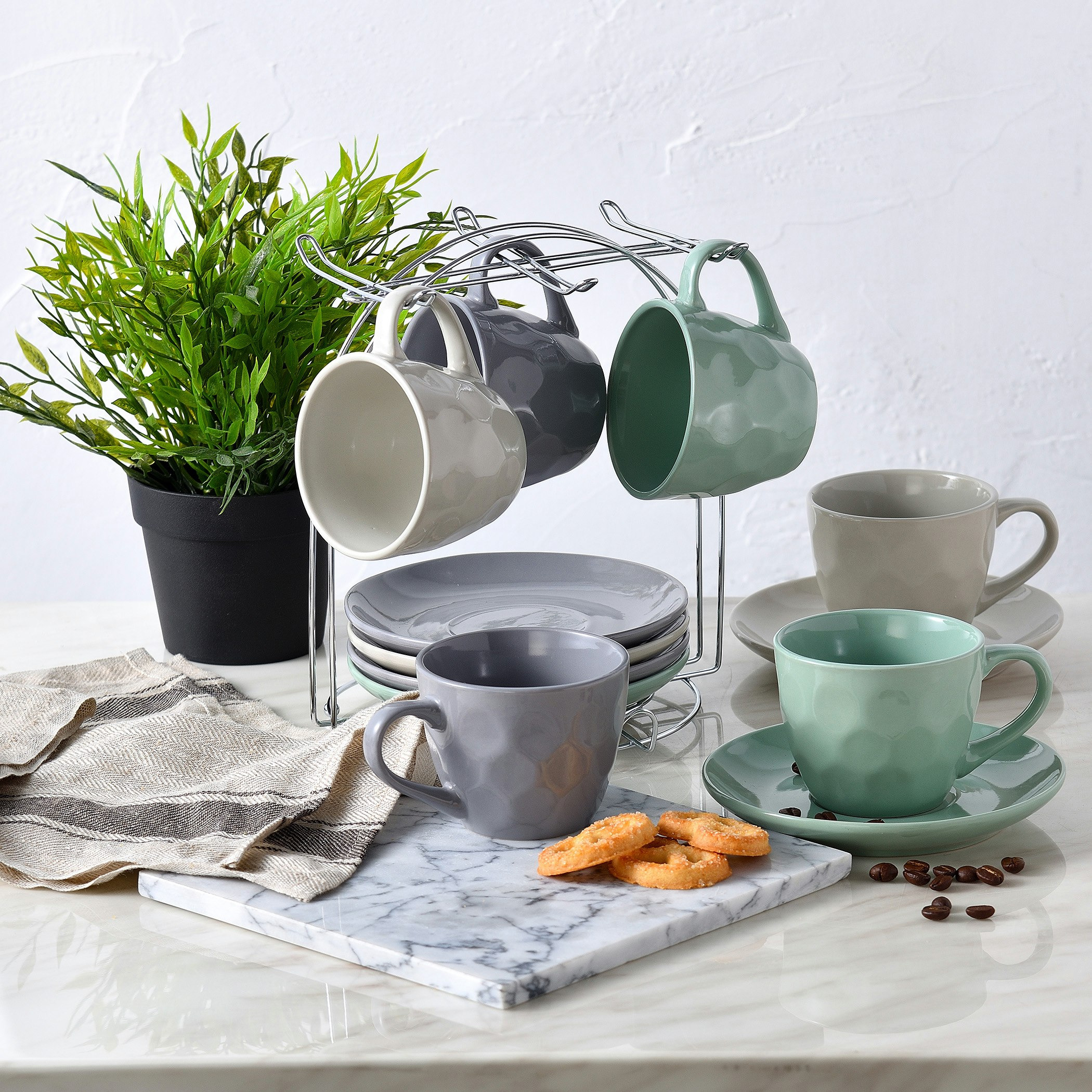 طقم شاي خزفي - 13 قطعة-hbxhomeware-diningandtabletop-coffeeandteasets-image-2