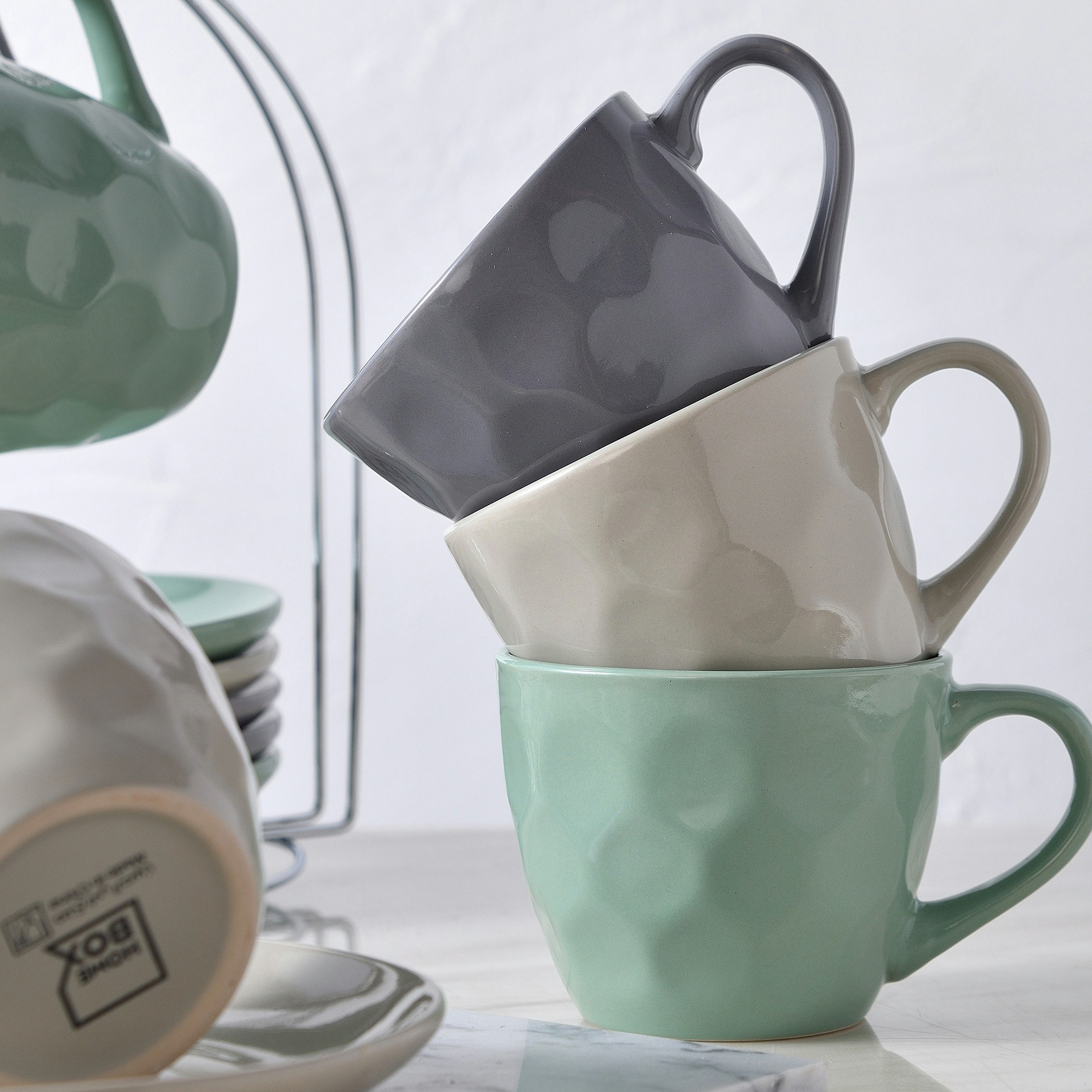 طقم شاي خزفي - 13 قطعة-hbxhomeware-diningandtabletop-coffeeandteasets-image-3