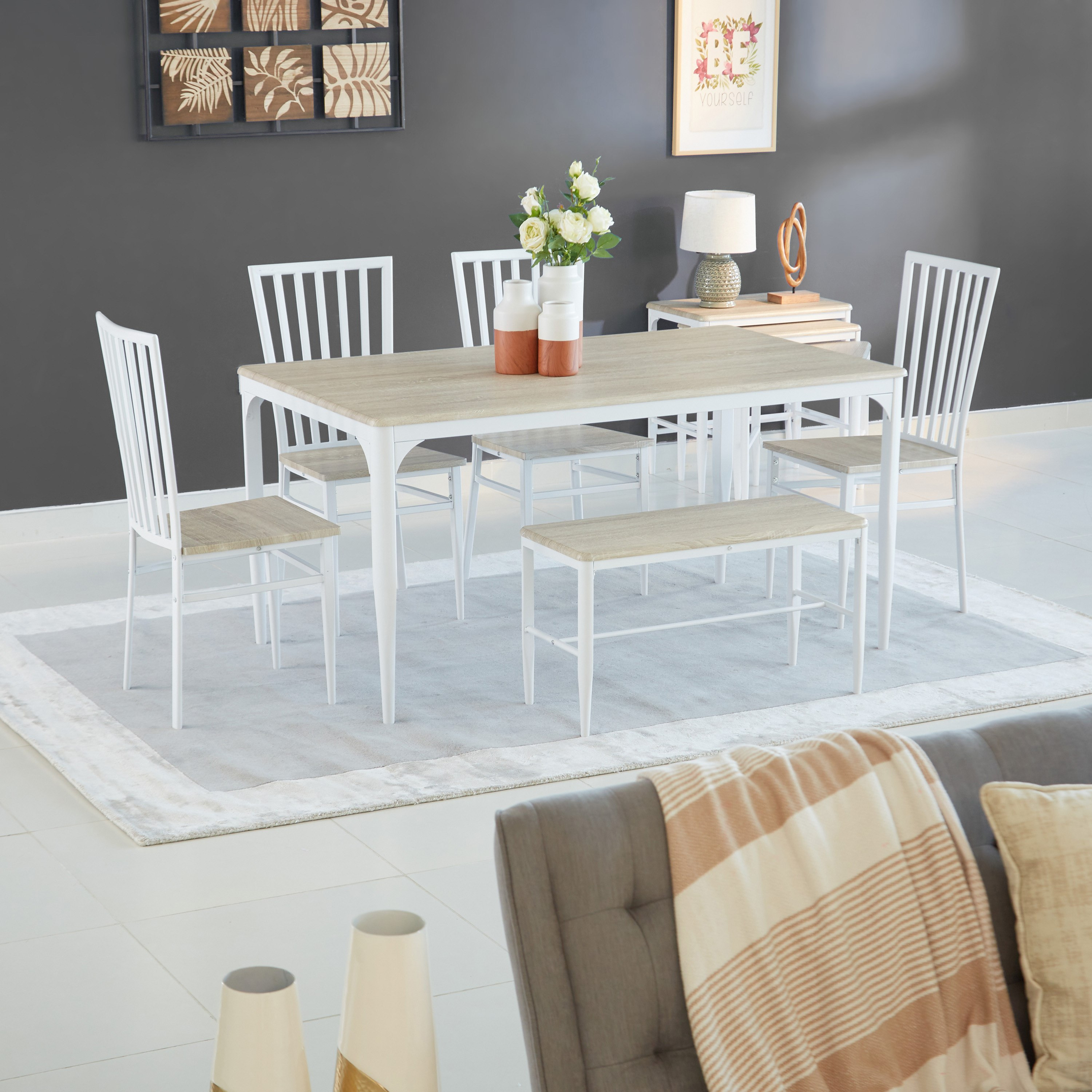 Cooper 6-Seater Dining Set with Bench-hbxfurniture-diningtablesandsets-diningsets-sixseater-image-11