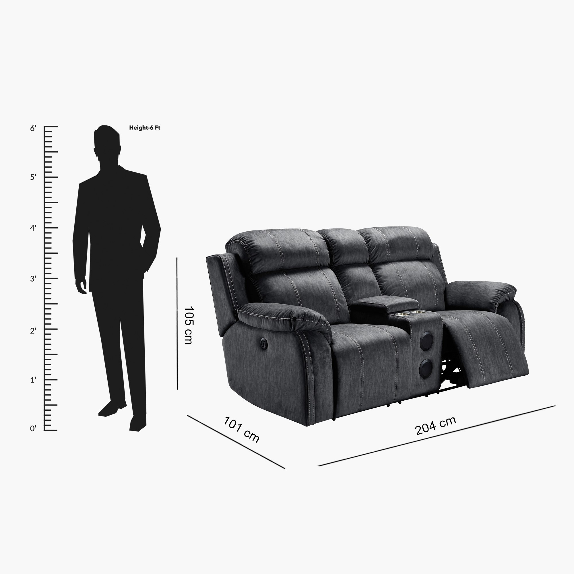 كنبة استرخاء مقعدين قابلة للّضبط بقدرة تحريك مع كونسول من لينكولن-hbxlivingroom-sofasandarmchairs-sofas-image-5