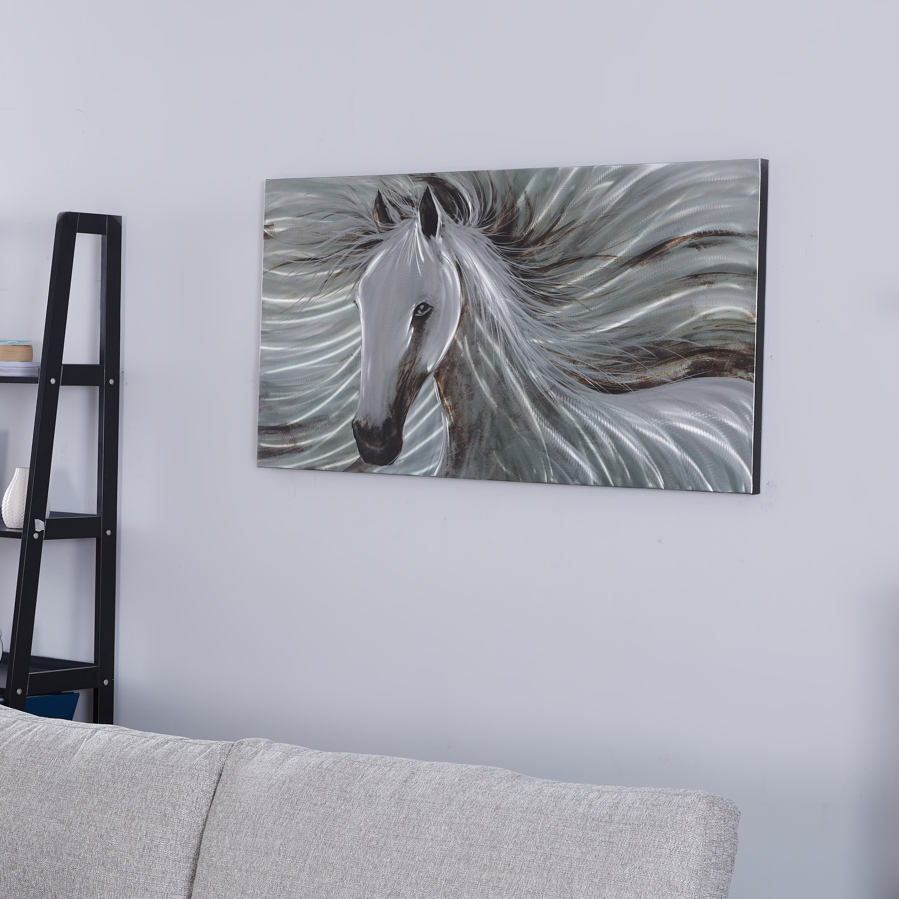 تحفة فنية معدنية على شكل حصان موستانج - 60x120 سم-hbxlivingroom-walldecor-wallart-image-2