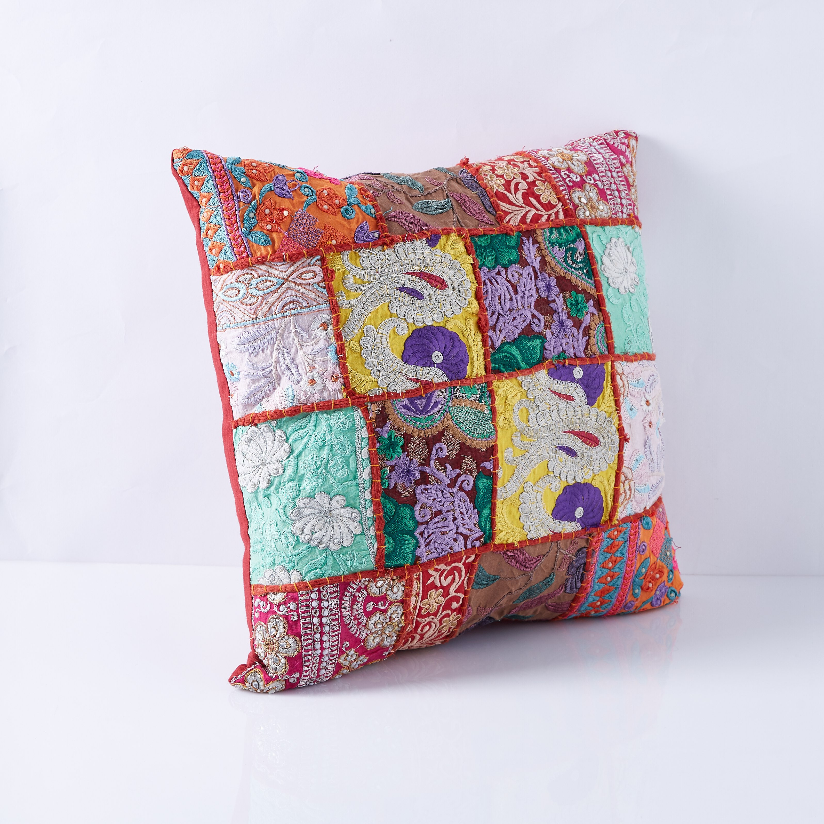 Indie Eclectic Patchwork Cushion - 45x45 cm-hbxlivingroom-furnishings-cushionsandcovers-filledcushions-image-4