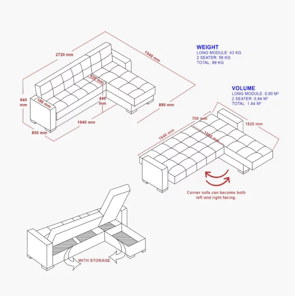 Bercy Right Corner Sofa Bed with Storage-hbxfurniture-livingroom-sofasandsofasets-image-5