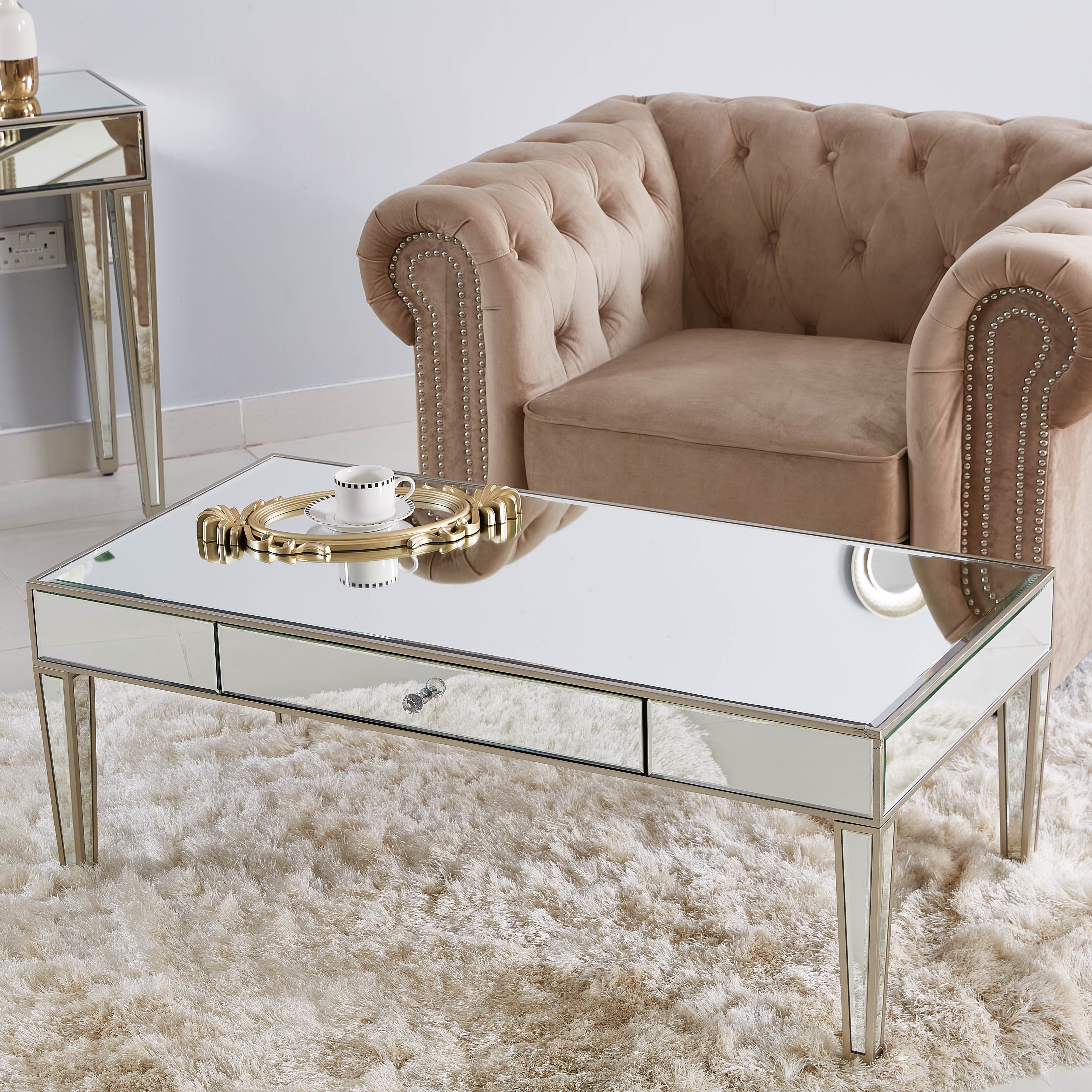 Mirrored side tables for deals living room