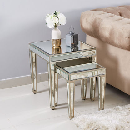 Mirage Nesting Tables with Mirror Finish - Set of 2