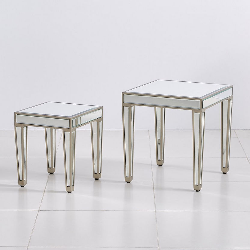 Mirage Nesting Tables with Mirror Finish - Set of 2-Nesting Tables-image-4