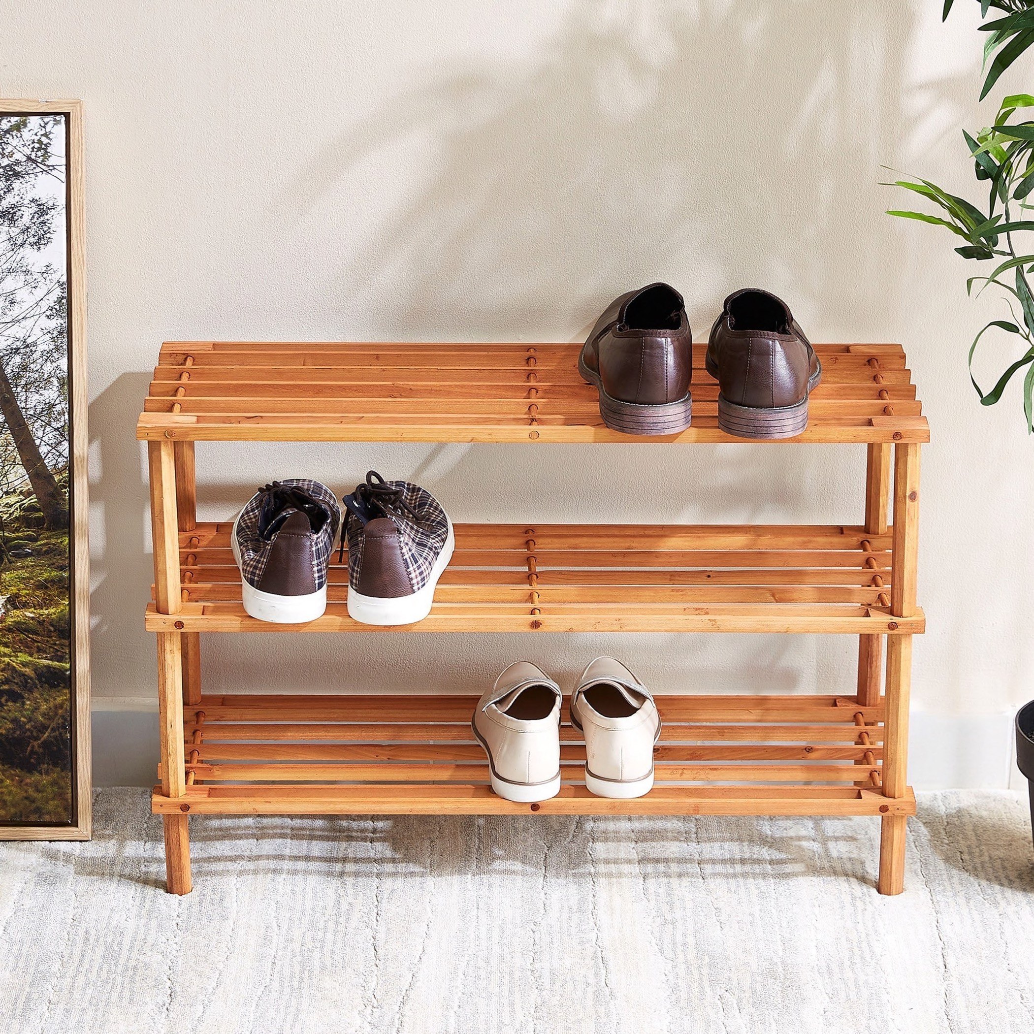 3 Tier Wooden Shoe Rack