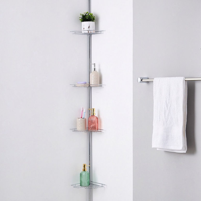 Sanity Telescopic Extendable Shower Caddy with 4-Baskets-Shower Caddies and Wall Hooks-image-0
