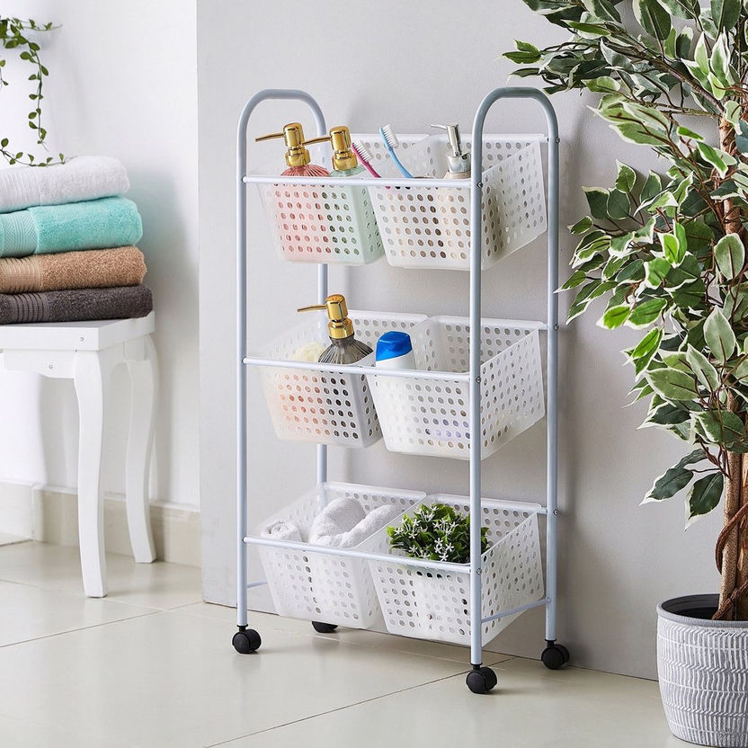 Aspen Rolling Storage Cart with 6-Baskets-Kitchen Racks and Holders-image-4