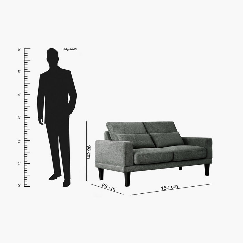 Edison 2-Seater Fabric Sofa with 2 Cushions-Sofas-image-6