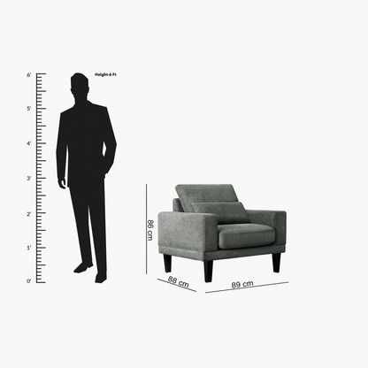 Edison 1-Seater Fabric Sofa with Cushion