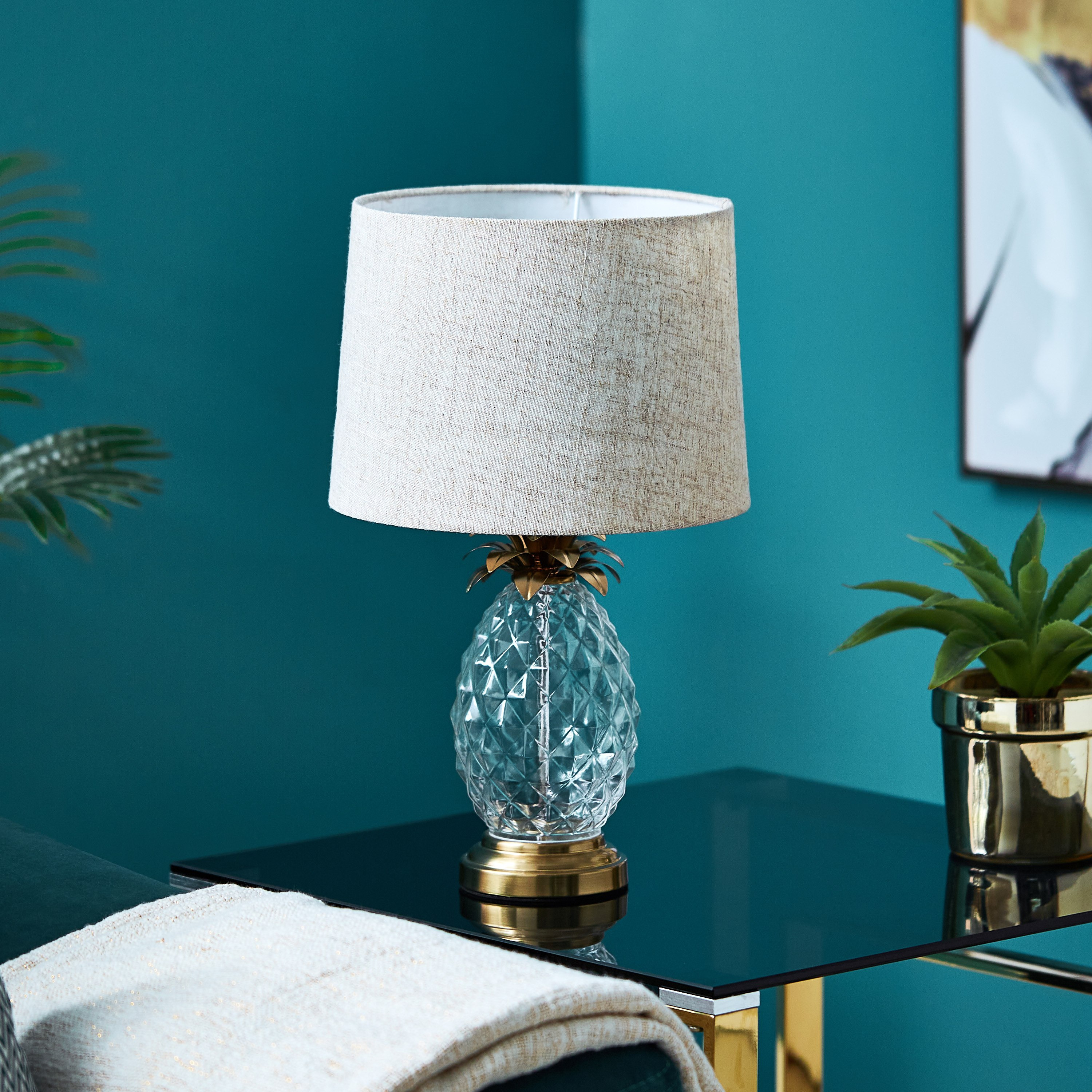 مصباح طاولة زجاجي من باين  - 48 سم-hbxlivingroom-lighting-tablelamps-image-1