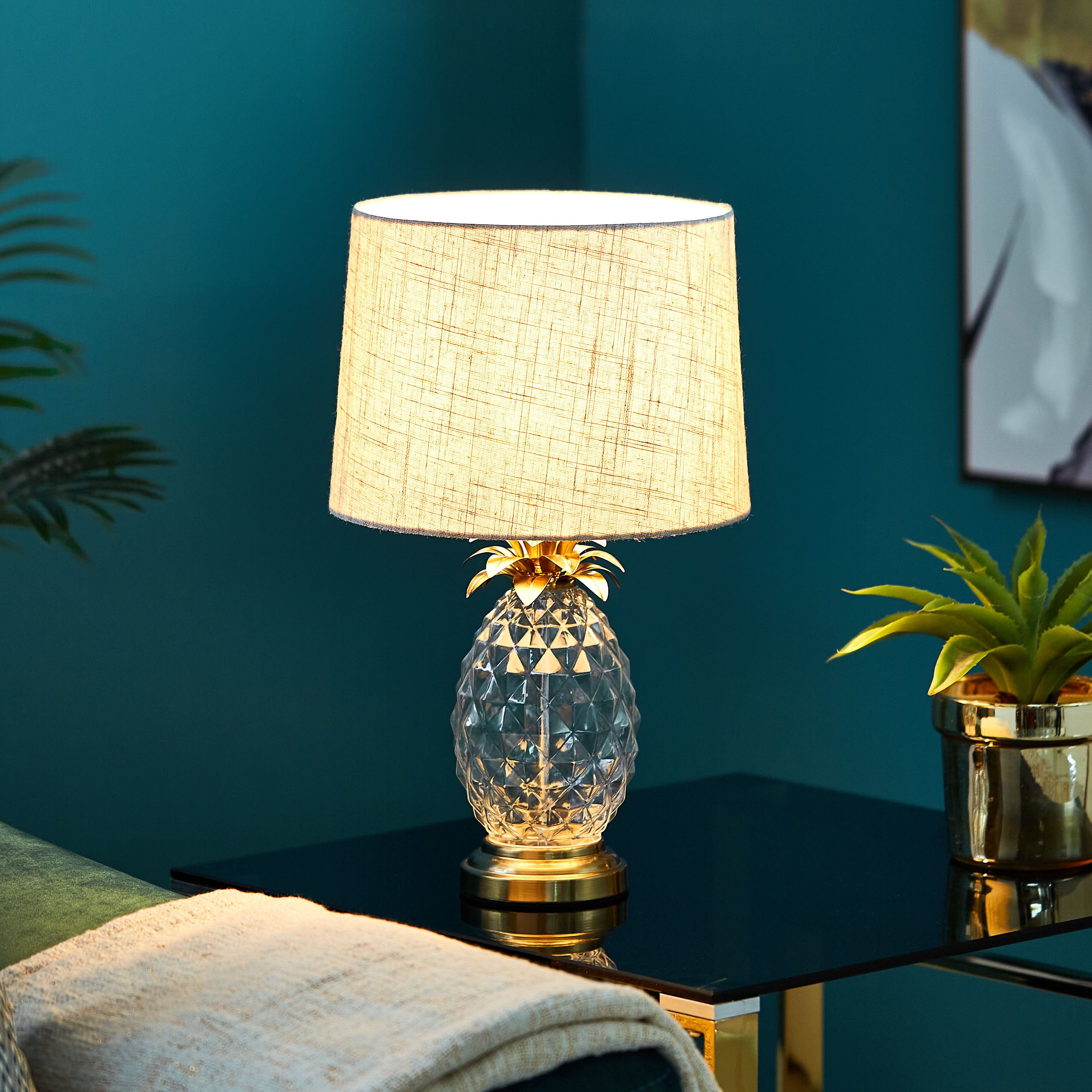 مصباح طاولة زجاجي من باين  - 48 سم-hbxlivingroom-lighting-tablelamps-image-2