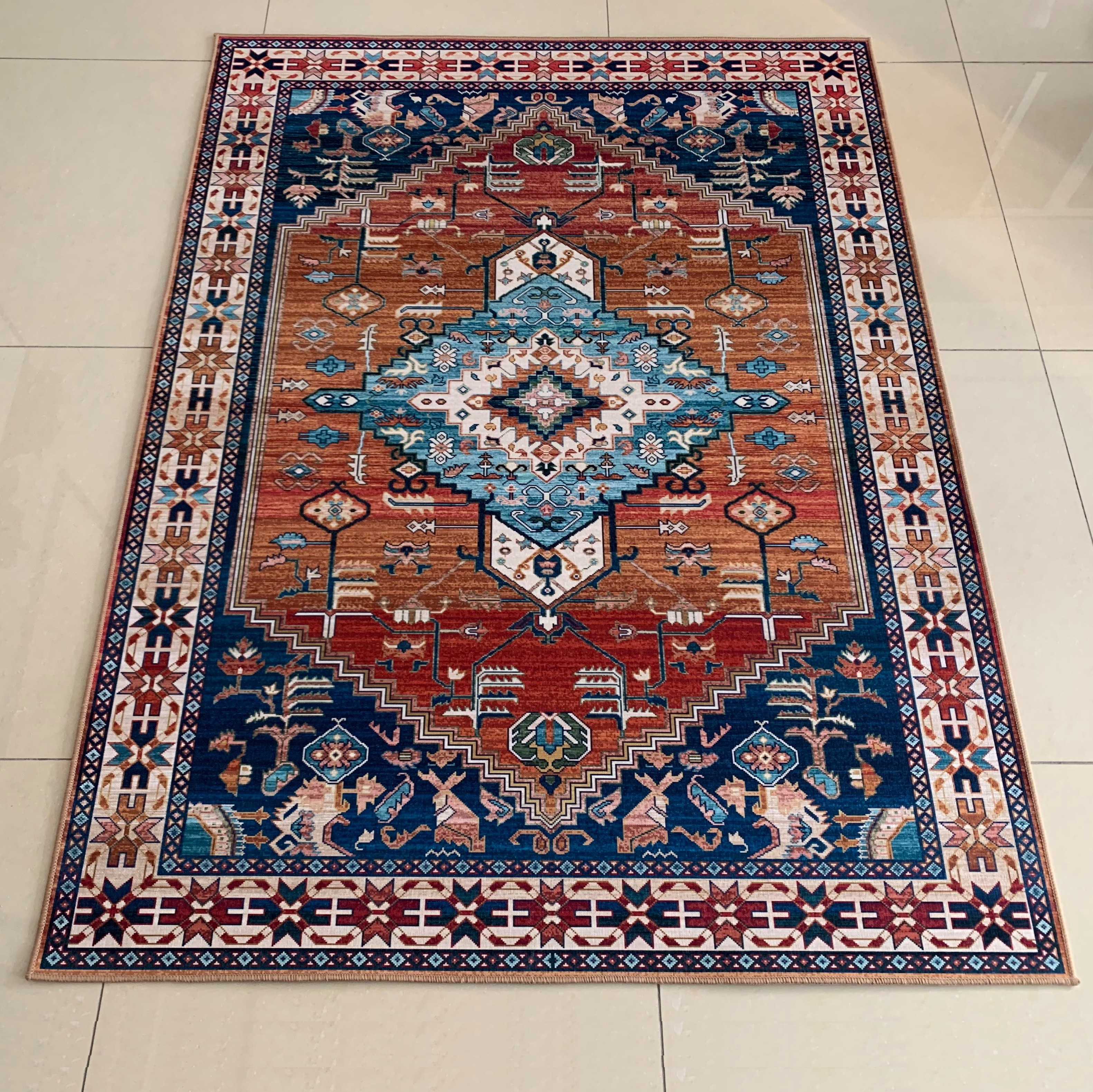 سجادة كبيرة بطبعات من كرمان - 150 × 200 سم-hbxdecorandfurnishings-floorcoverings-rugs-image-1