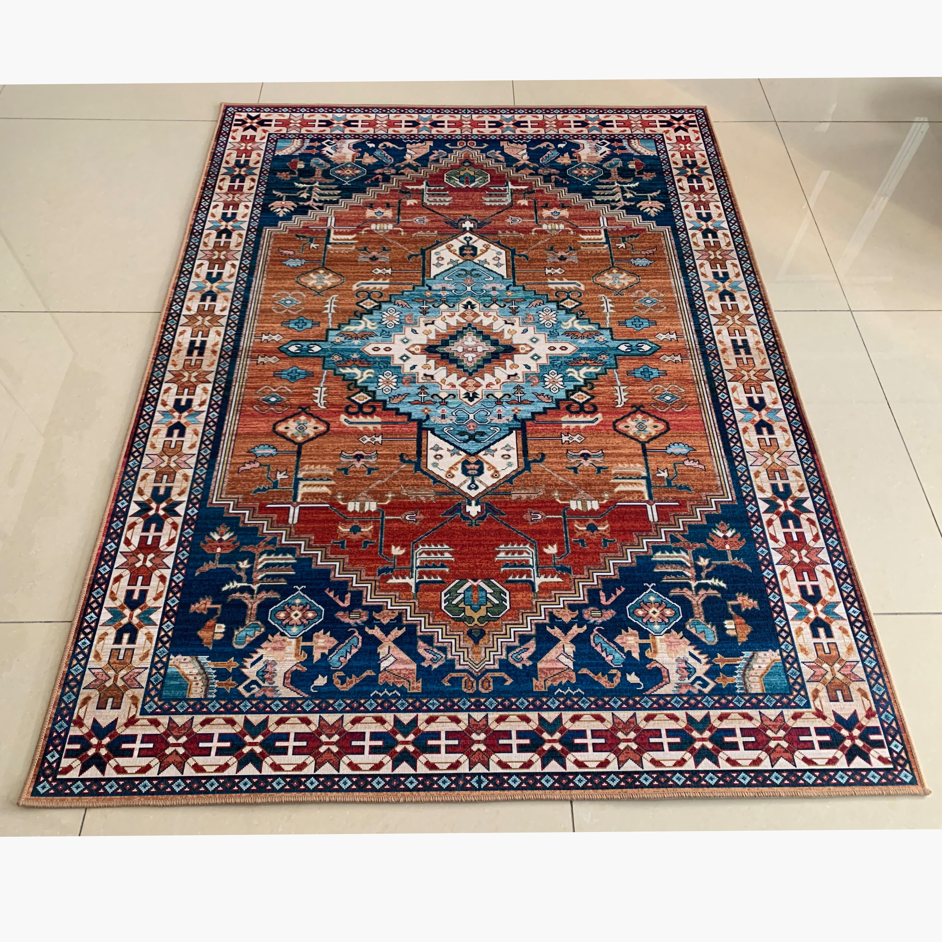 سجادة كبيرة بطبعات من كرمان - 150 × 200 سم-hbxdecorandfurnishings-floorcoverings-rugs-image-3