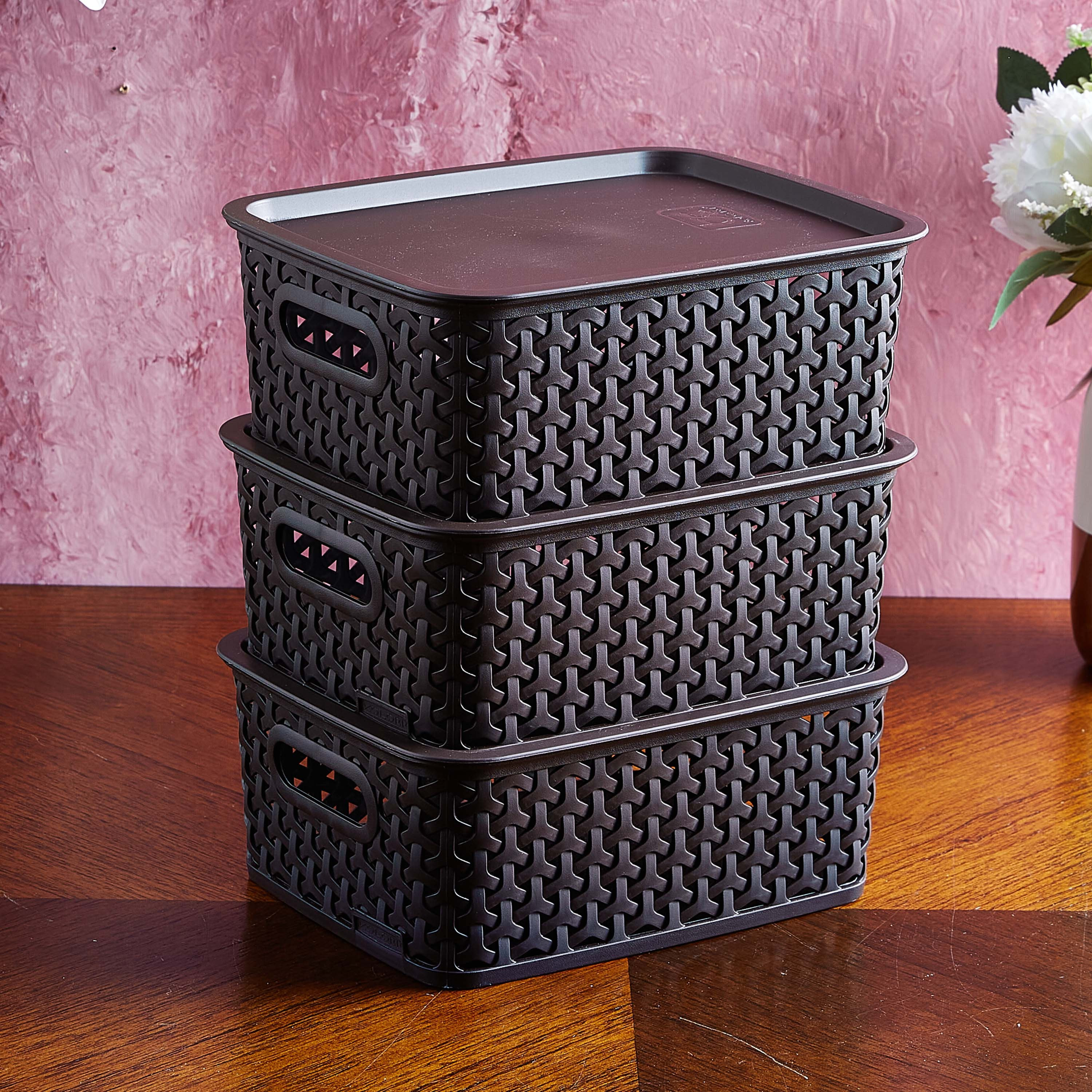 طقم سلال بأغطية 6 قطع من سبيكترا - 20x25x10 سم-hbxbedroom-bedroomaccessories-bedroomstorage-image-1