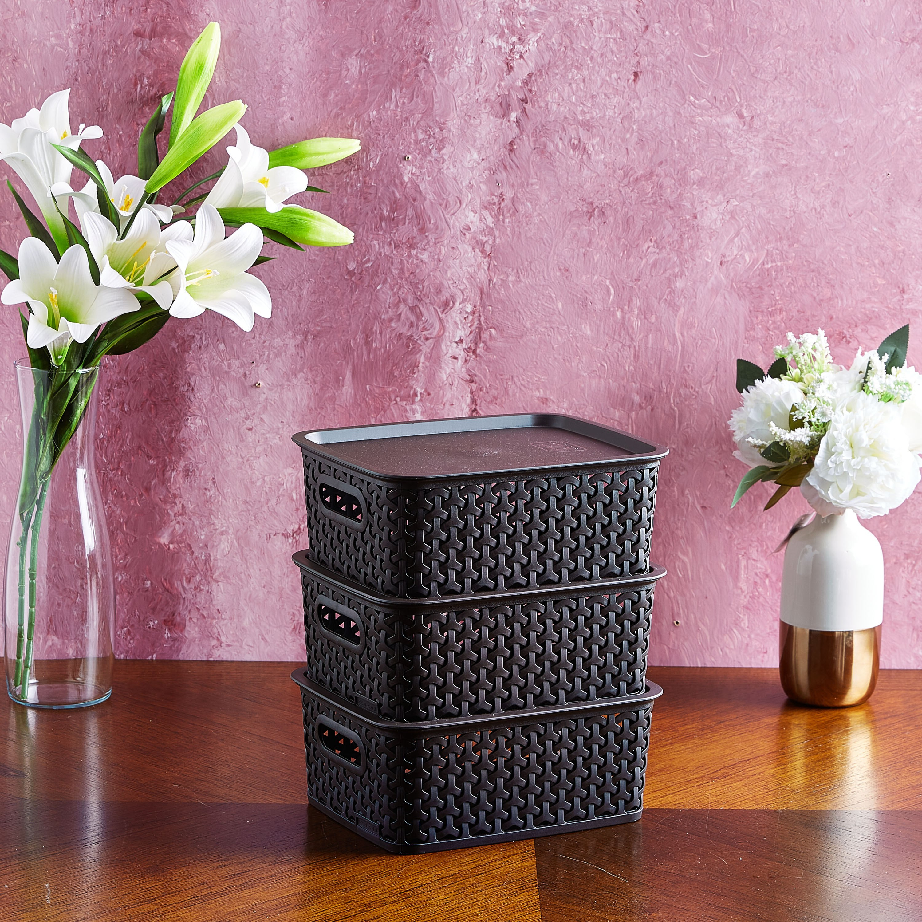 طقم سلال بأغطية 6 قطع من سبيكترا - 20x25x10 سم-hbxbedroom-bedroomaccessories-bedroomstorage-image-3