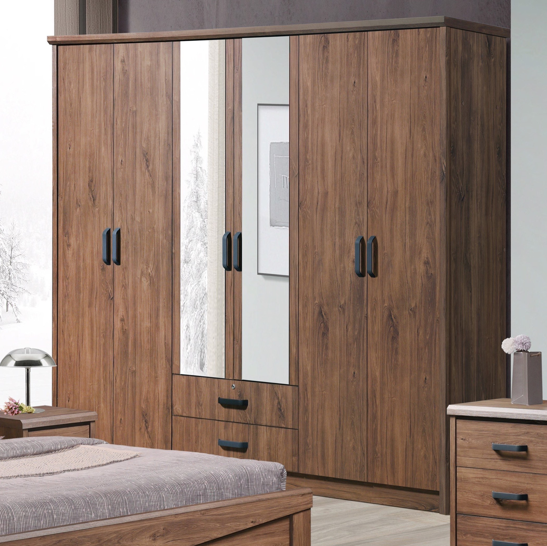 دولاب بـ 6 أبواب مع مرآتين من بيتون-hbxfurniture-wardrobes-image-1
