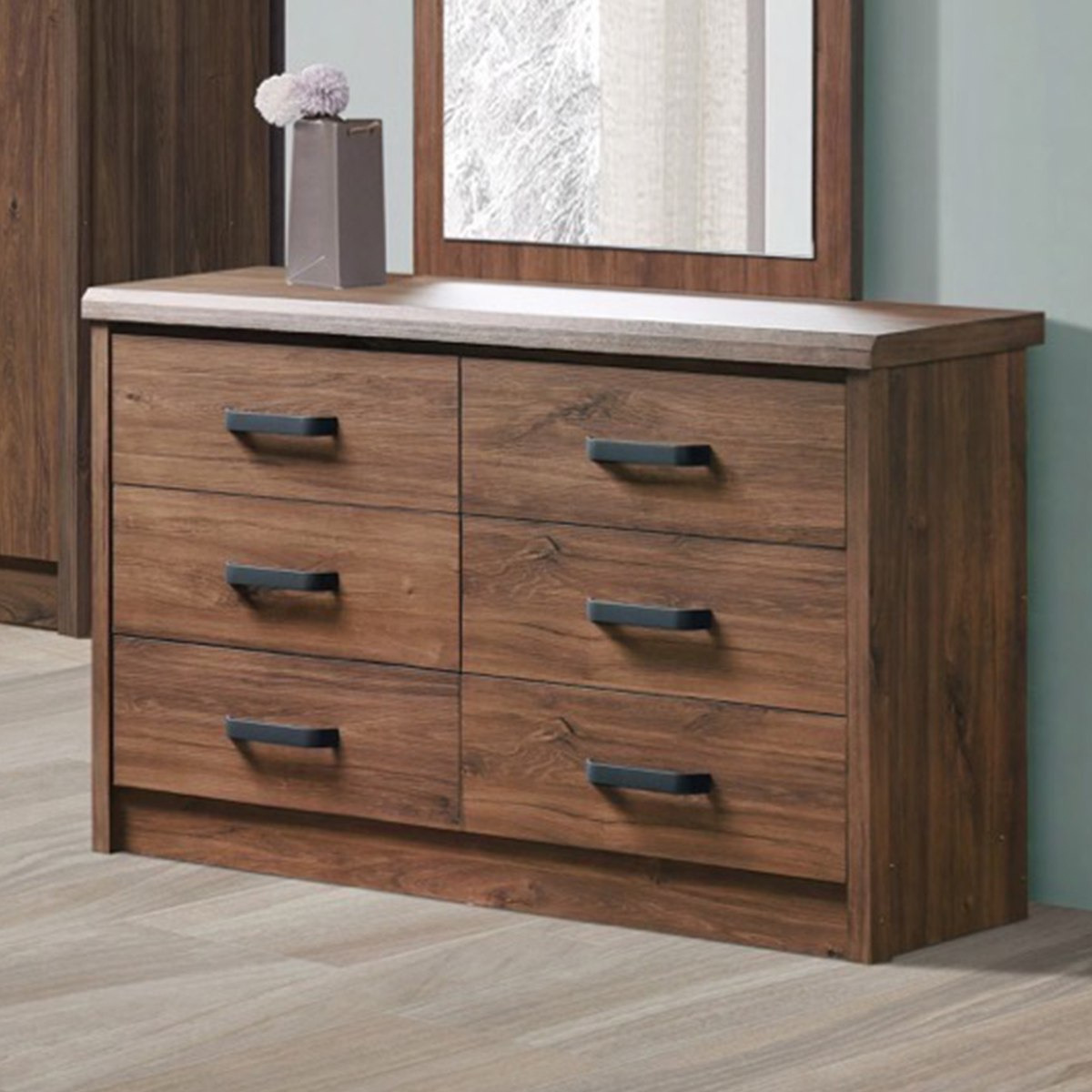 طاولة تزيين كبيرة بـ6 أدراج دون مرآة من بيتون-hbxfurniture-bedroom-dressersandmirrors-image-1