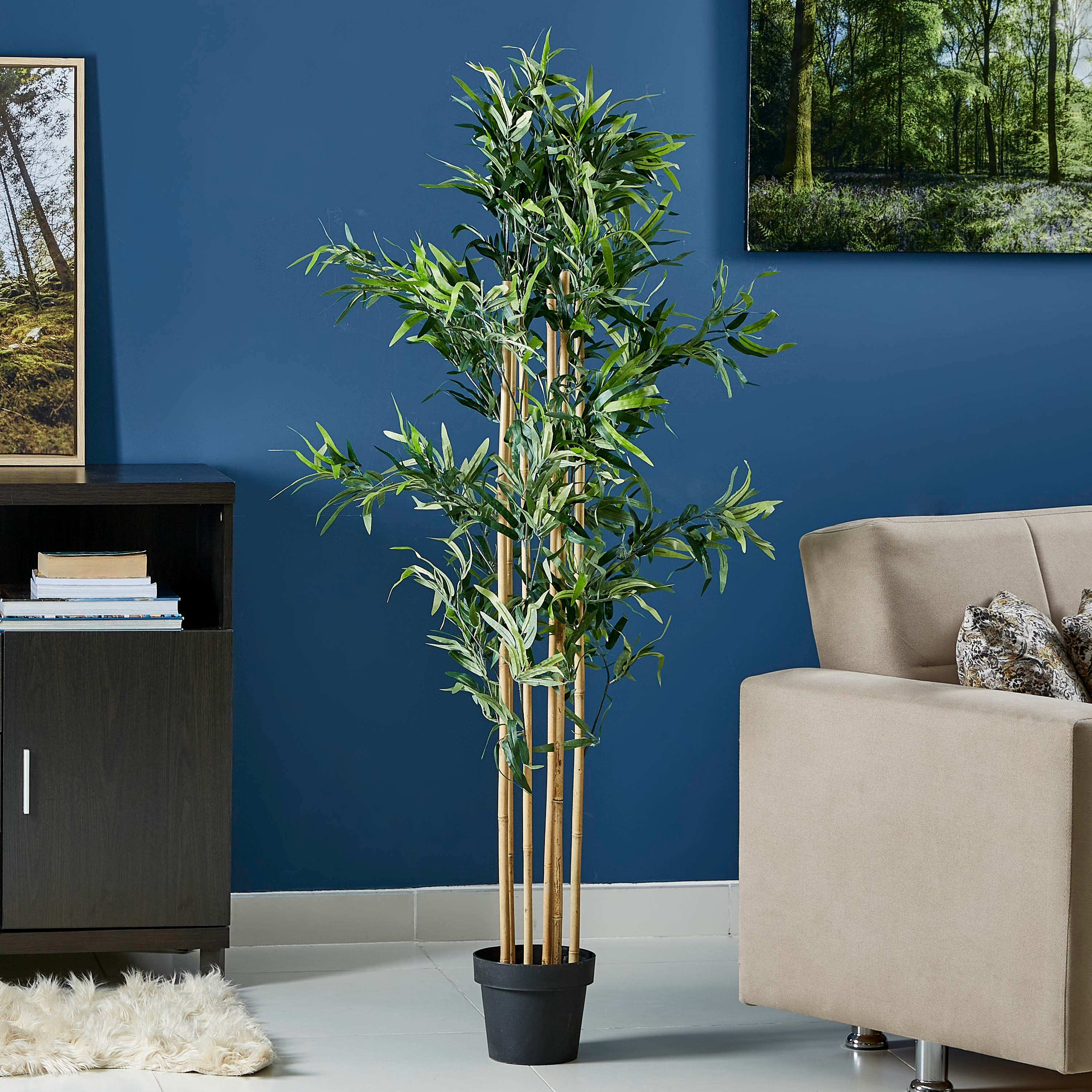 نبتة خيزران في إصيص من الإسمنت - 156 سم-hbxdecorandfurnishings-homeaccessories-artificialflowersandplants-image-1