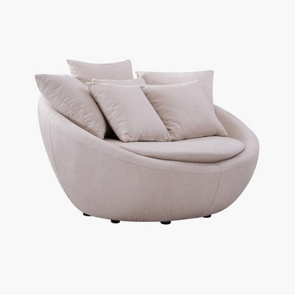 Audrey Round 2-Seater Fabric Sofa with 6 Cushions-Sofas-image-2